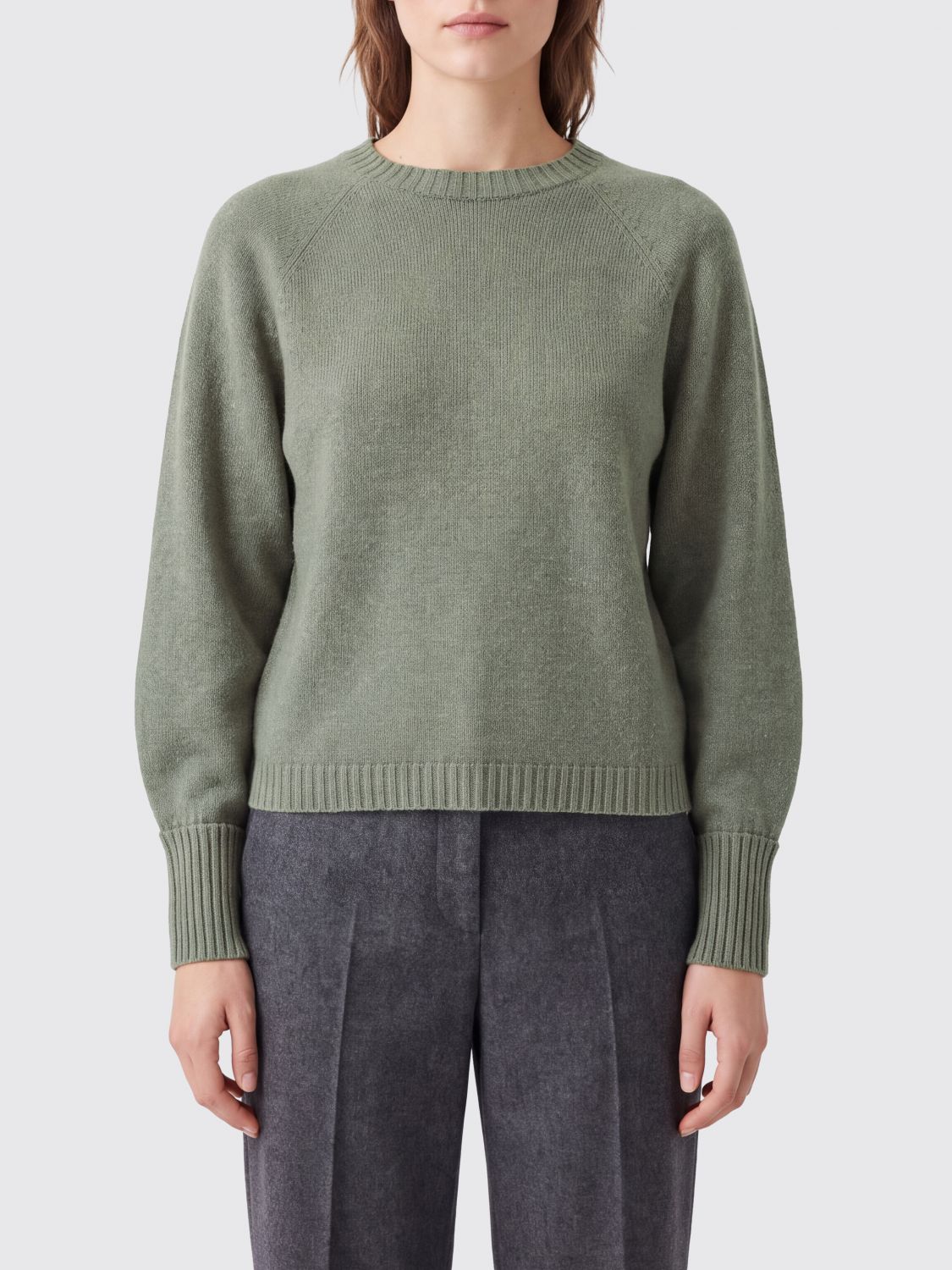 TWINSET PULL: Pull Twinset en mélange de laine et cachemire avec fil lurex, Vert - Img 1