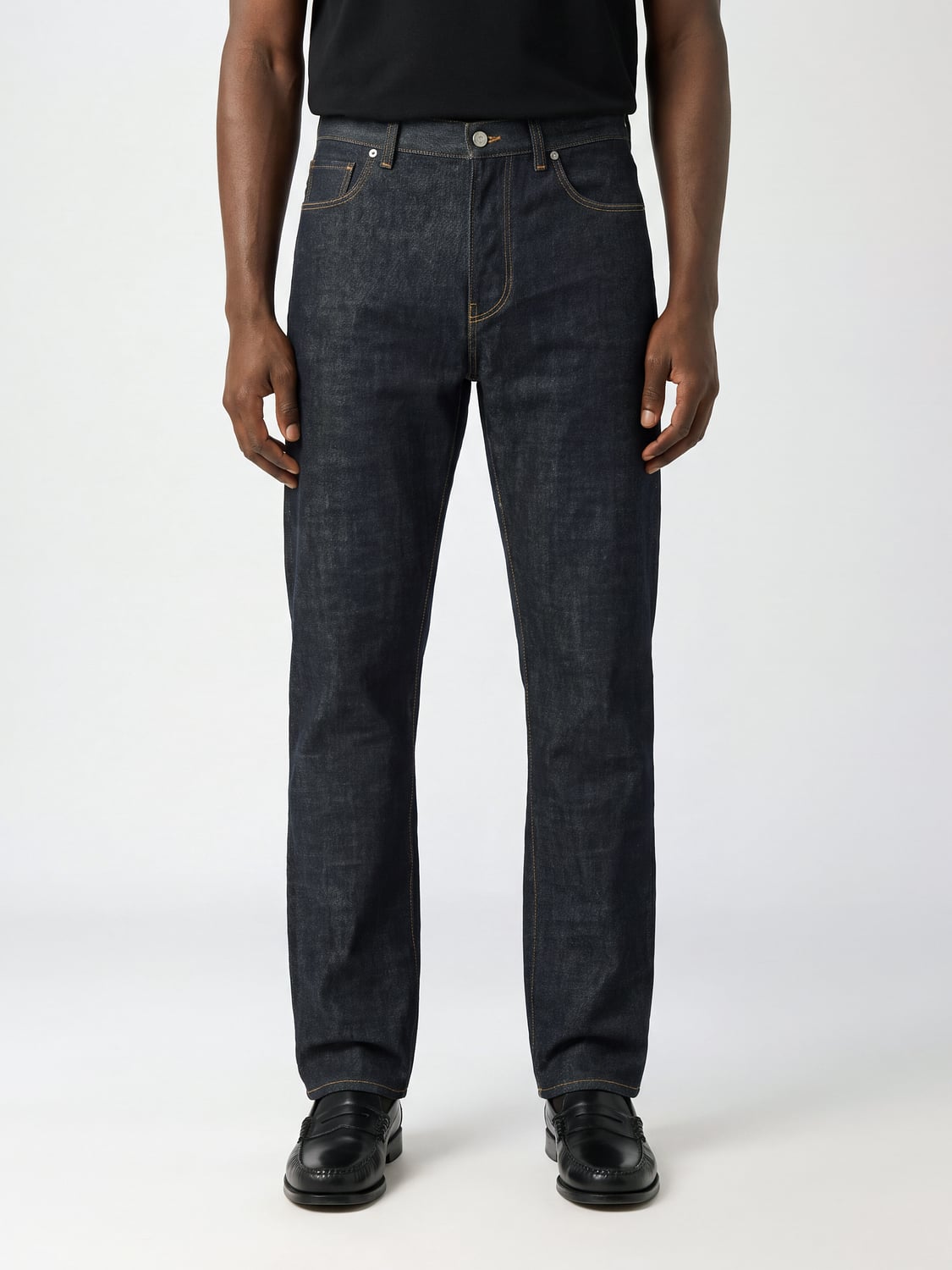 FENDI JEANS: Flared Jeans Fendi in Blue Cotton Denim, Navy - Img 1