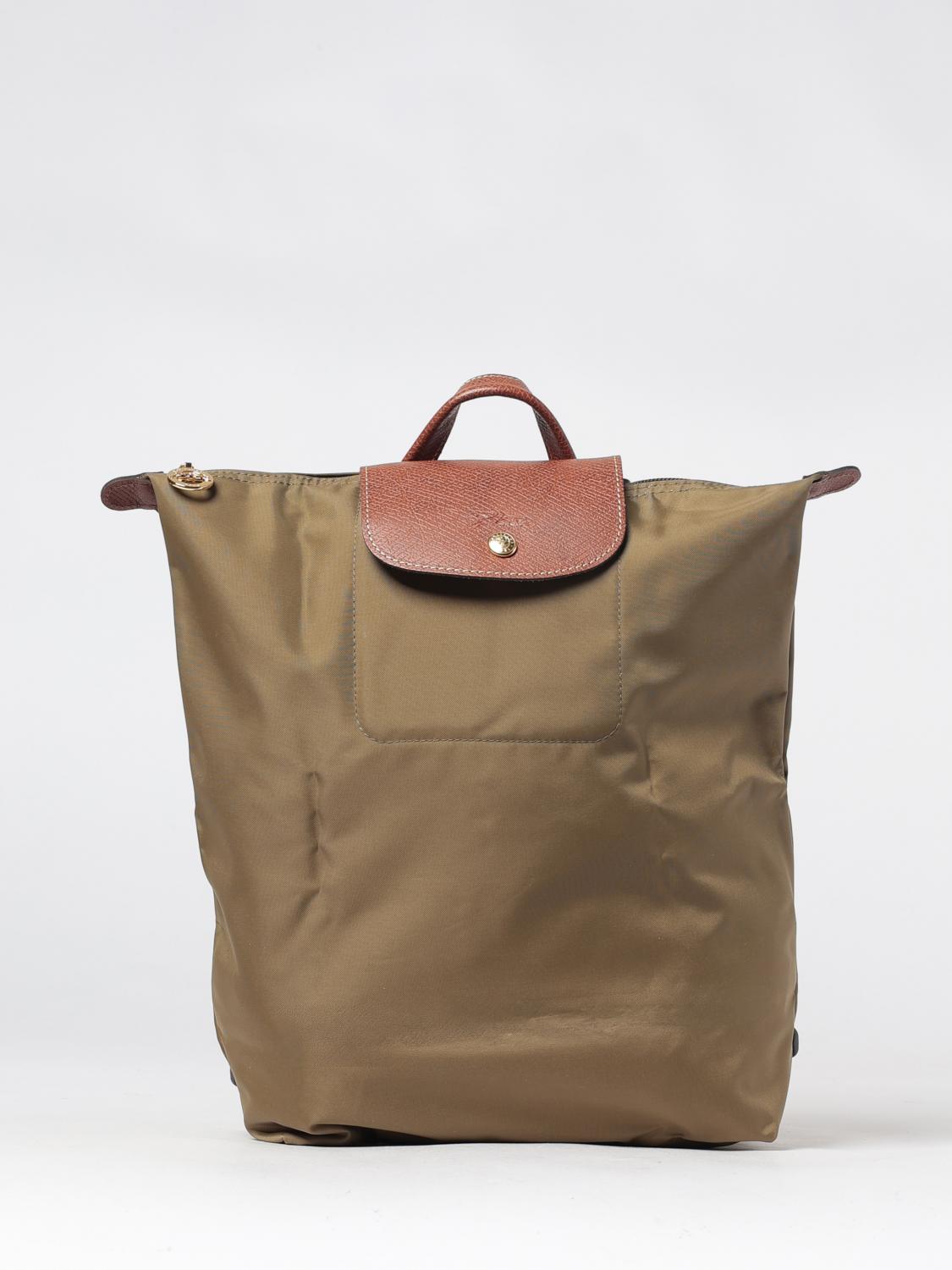 LONGCHAMP ZAINO: Zaino Le Pliage Original Longchamp in nylon riciclato con dettagli in pelle, Verde - Img 1
