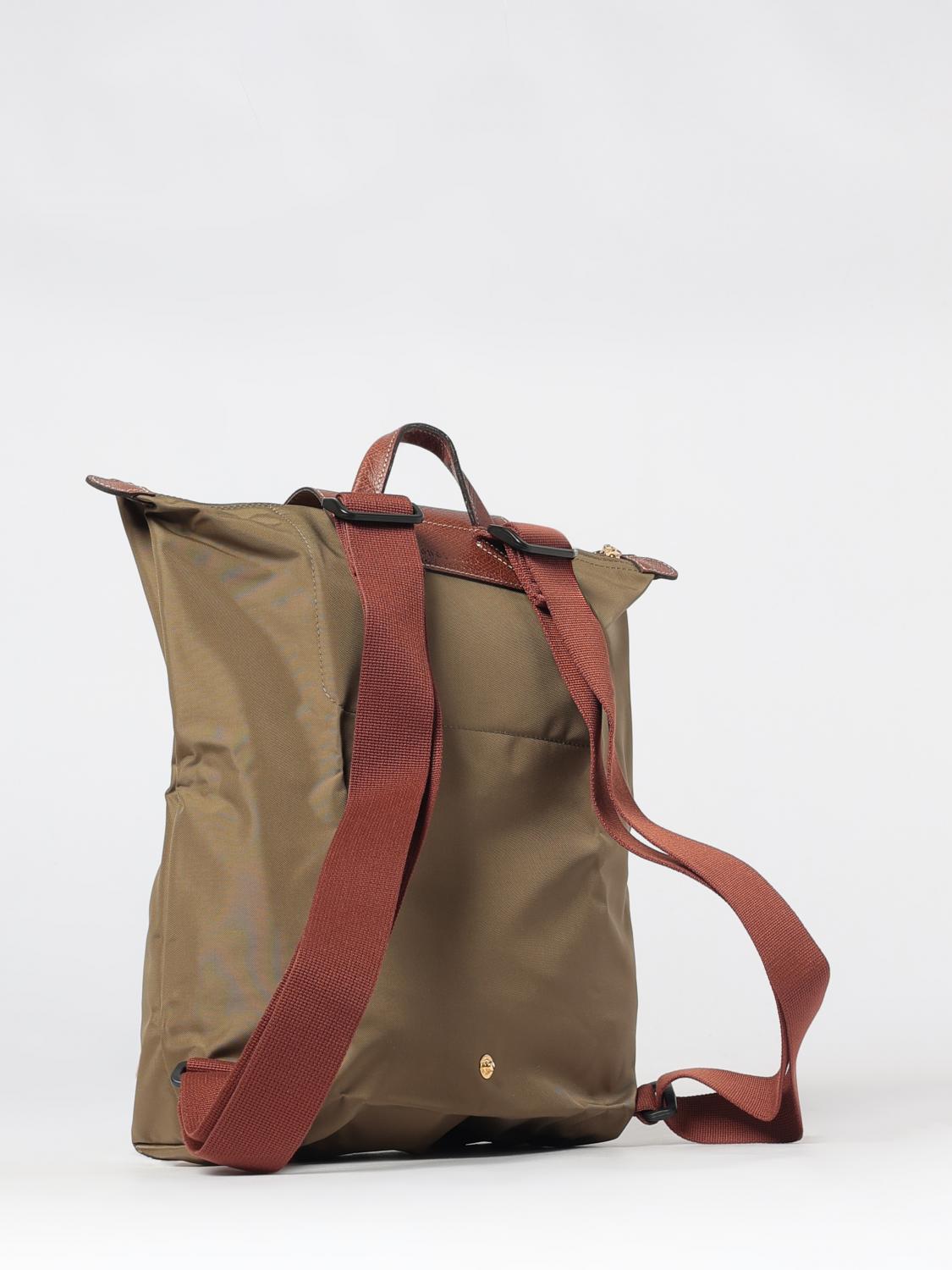 LONGCHAMP ZAINO: Zaino Le Pliage Original Longchamp in nylon riciclato con dettagli in pelle, Verde - Img 2