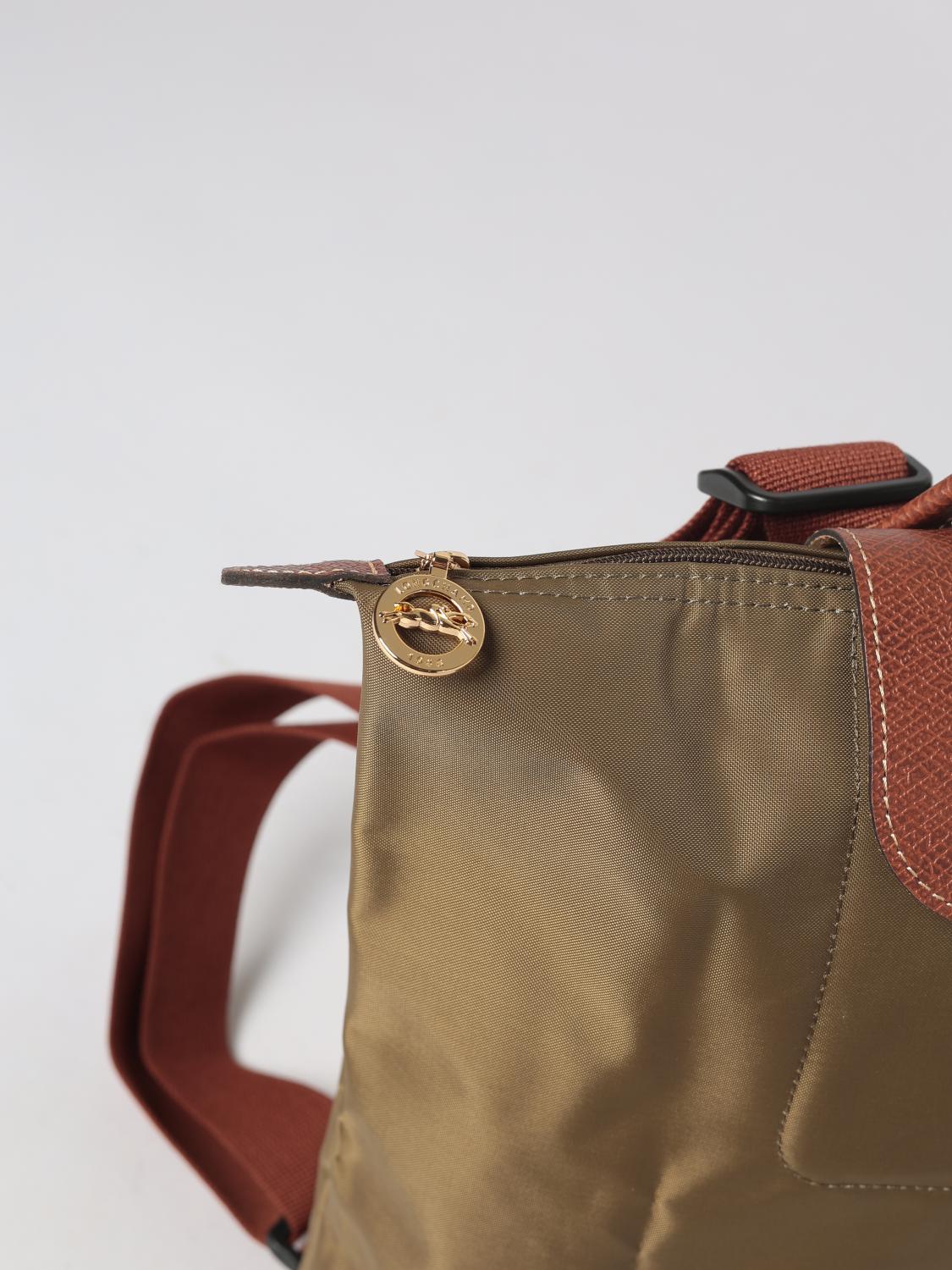 LONGCHAMP ZAINO: Zaino Le Pliage Original Longchamp in nylon riciclato con dettagli in pelle, Verde - Img 3