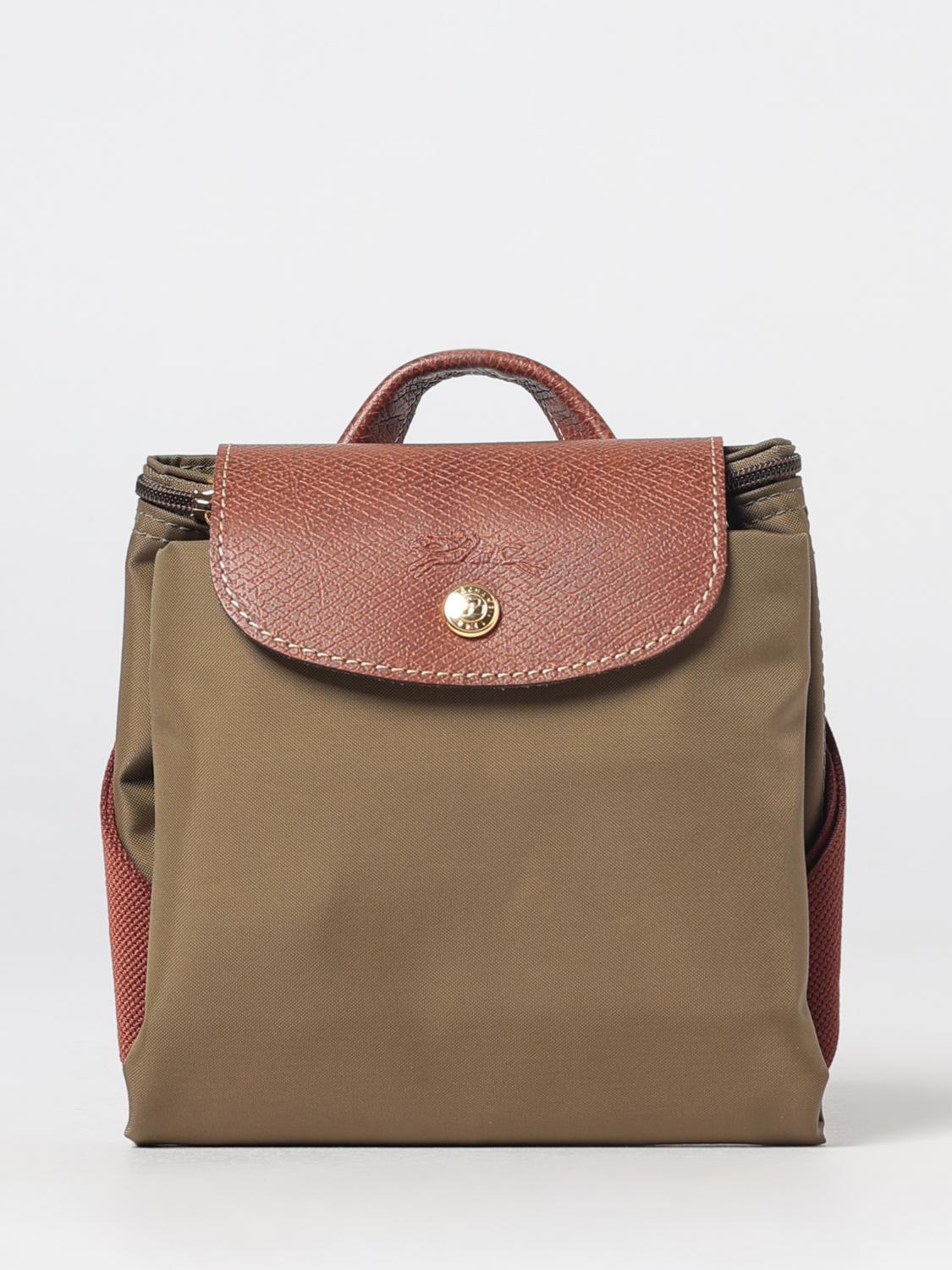 LONGCHAMP ZAINO: Zaino Le Pliage Original Longchamp in nylon riciclato con dettagli in pelle, Verde - Img 4