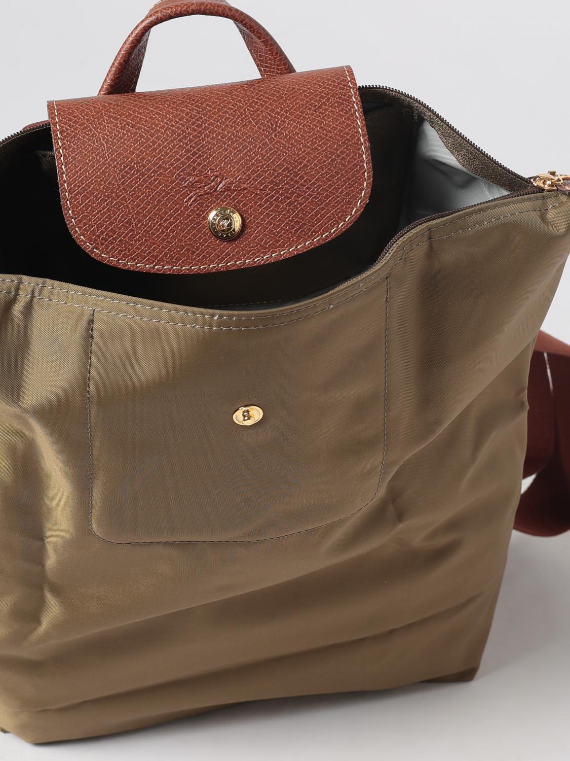 LONGCHAMP ZAINO: Zaino Le Pliage Original Longchamp in nylon riciclato con dettagli in pelle, Verde - Img 5