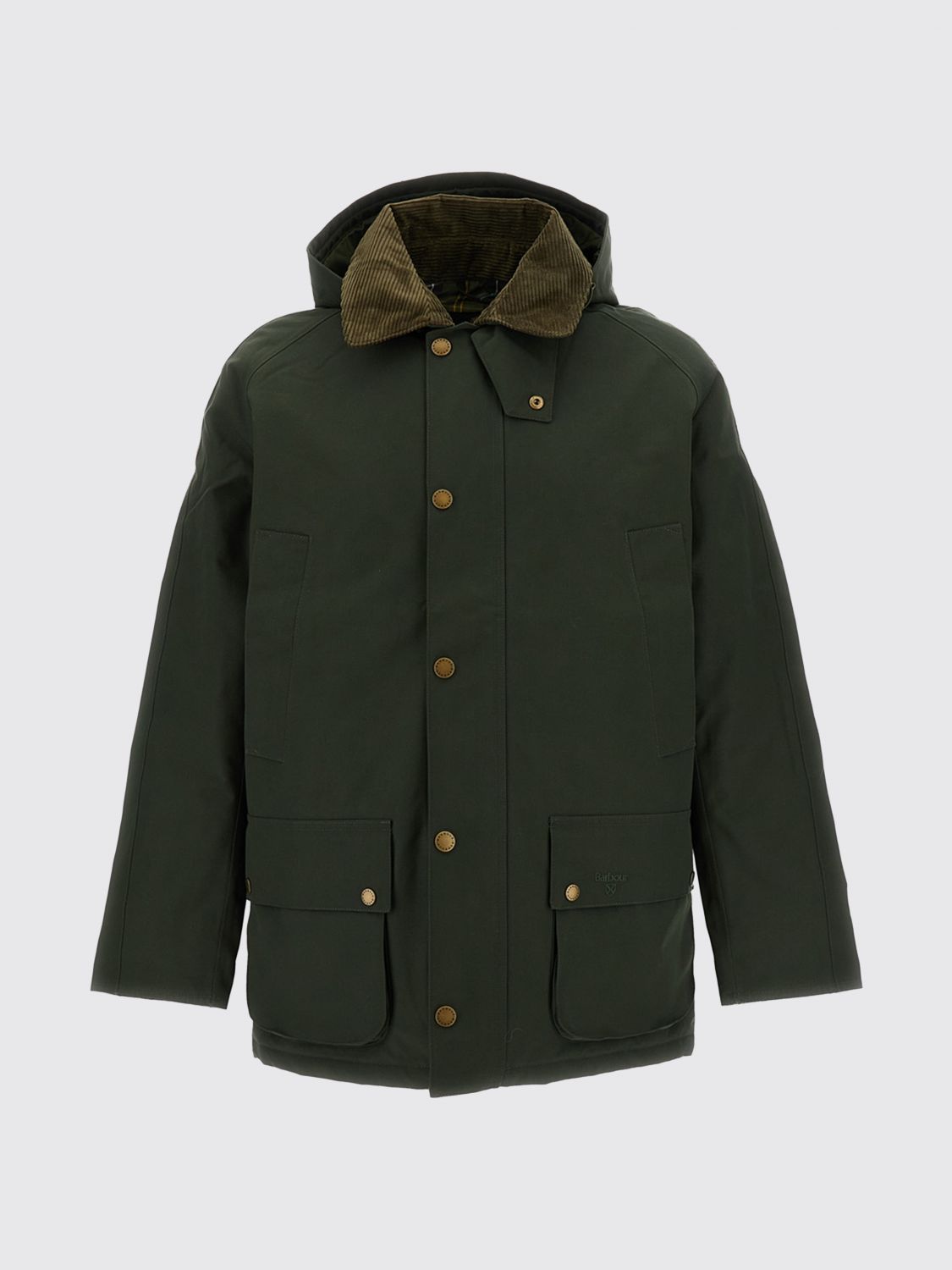 BARBOUR 外套: BARBOUR Ashby 蜡棉灯芯绒领夹克, 绿色 - Img 2