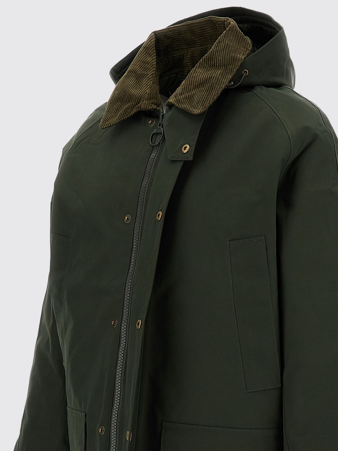 BARBOUR 外套: BARBOUR Ashby 蜡棉灯芯绒领夹克, 绿色 - Img 4