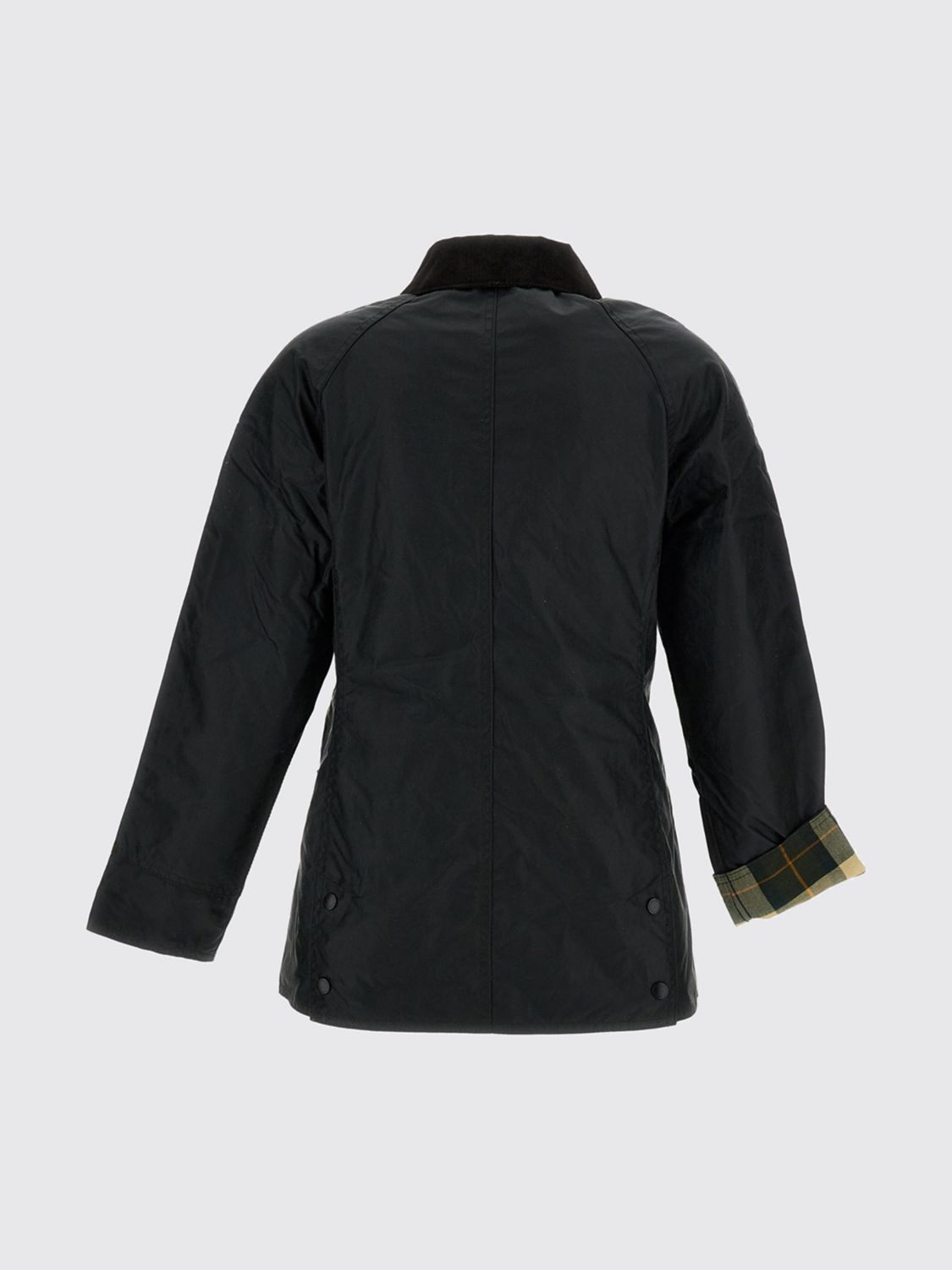 BARBOUR CHAQUETA: Chaqueta Beadnell Barbour de algodón encerado con cuello de terciopelo, Verde - Img 3