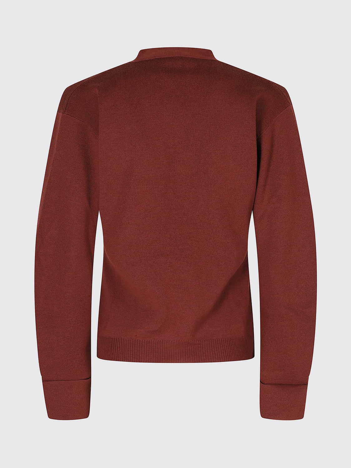 ERIKA CAVALLINI PULLOVER: Cardigan Erika Cavallini aus Schurwolle mit V-Ausschnitt und aufgesetzten Taschen, Braun - Img 3