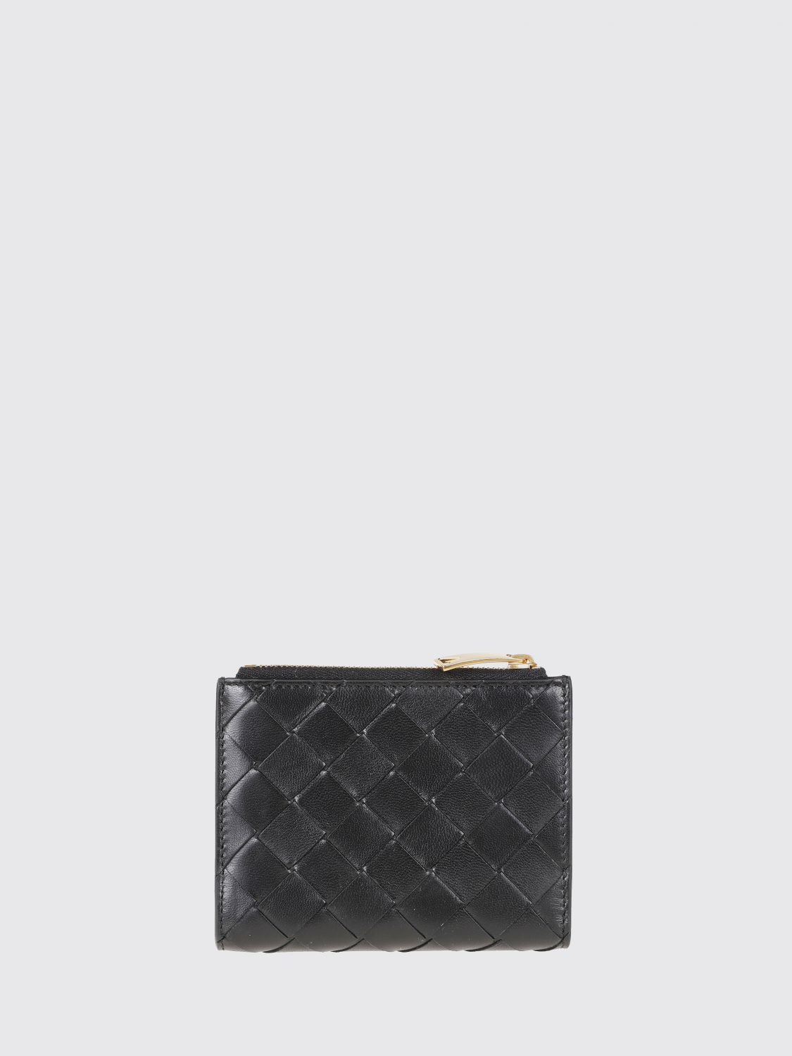 BOTTEGA VENETA КОШЕЛЕК: Двойной кошелек Bottega Veneta из плетеной телячьей кожи Intrecciato, Вино - Img 3