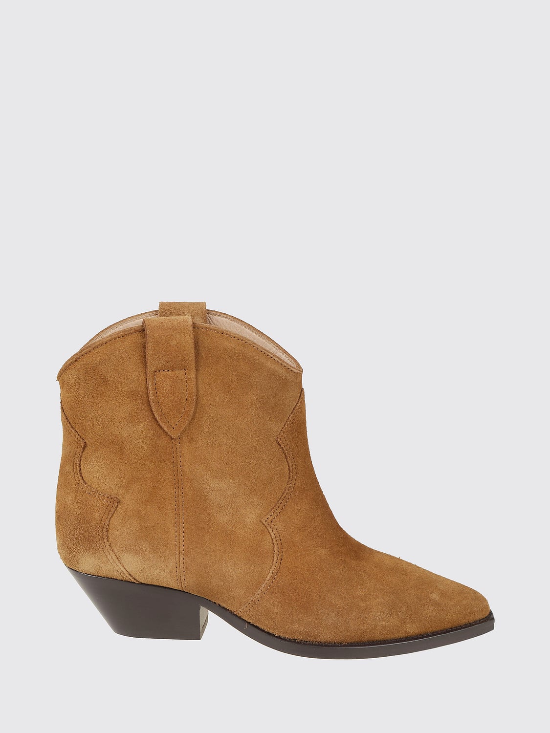 ISABEL MARANT STIEFEL: Wildleder-Cowboystiefel von Isabel Marant mit niedrigem Absatz, Schwarz - Img 1