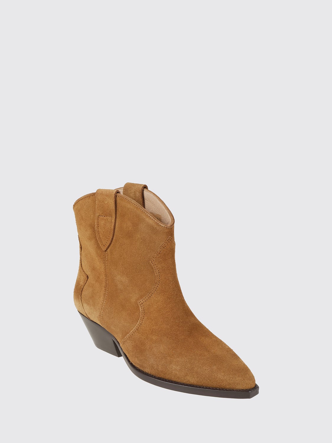 ISABEL MARANT STIEFEL: Wildleder-Cowboystiefel von Isabel Marant mit niedrigem Absatz, Schwarz - Img 2
