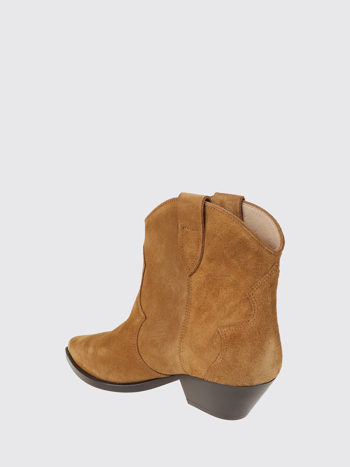 ISABEL MARANT STIEFEL: Wildleder-Cowboystiefel von Isabel Marant mit niedrigem Absatz, Schwarz - Img 3