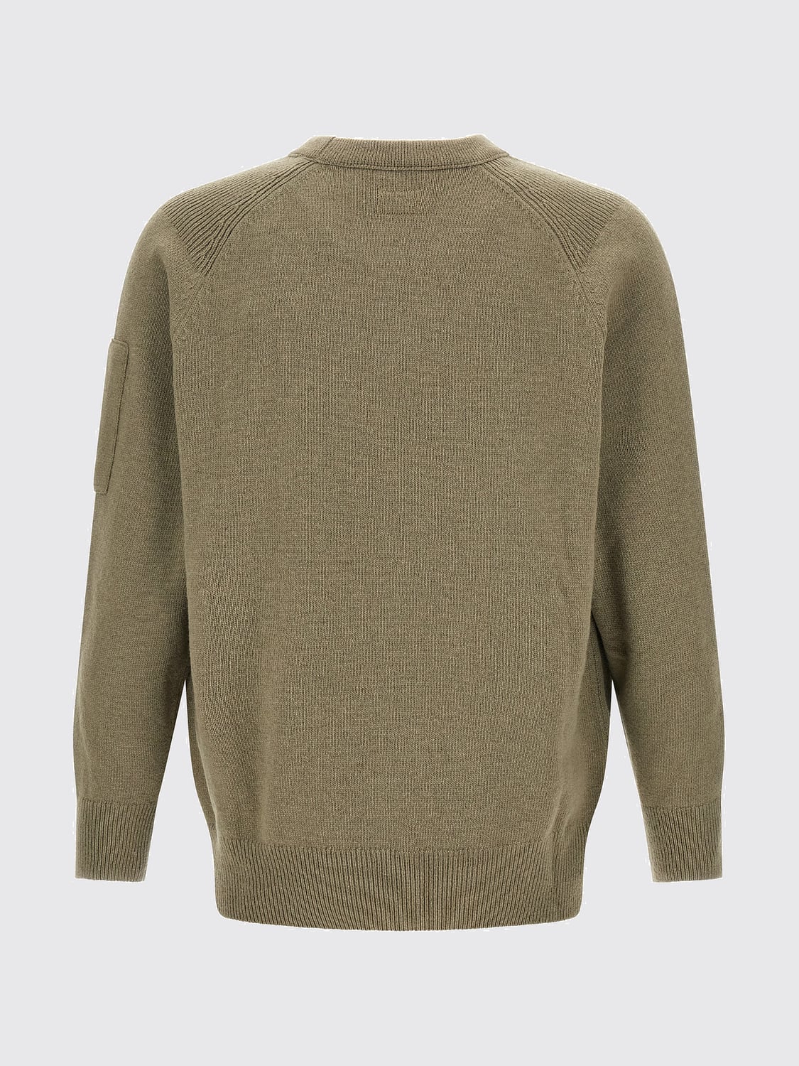 C.P. COMPANY PULLOVER: Rundhalspullover von C.P. Company aus Wollmischung mit Logo und Rippbündchen, Grün - Img 3
