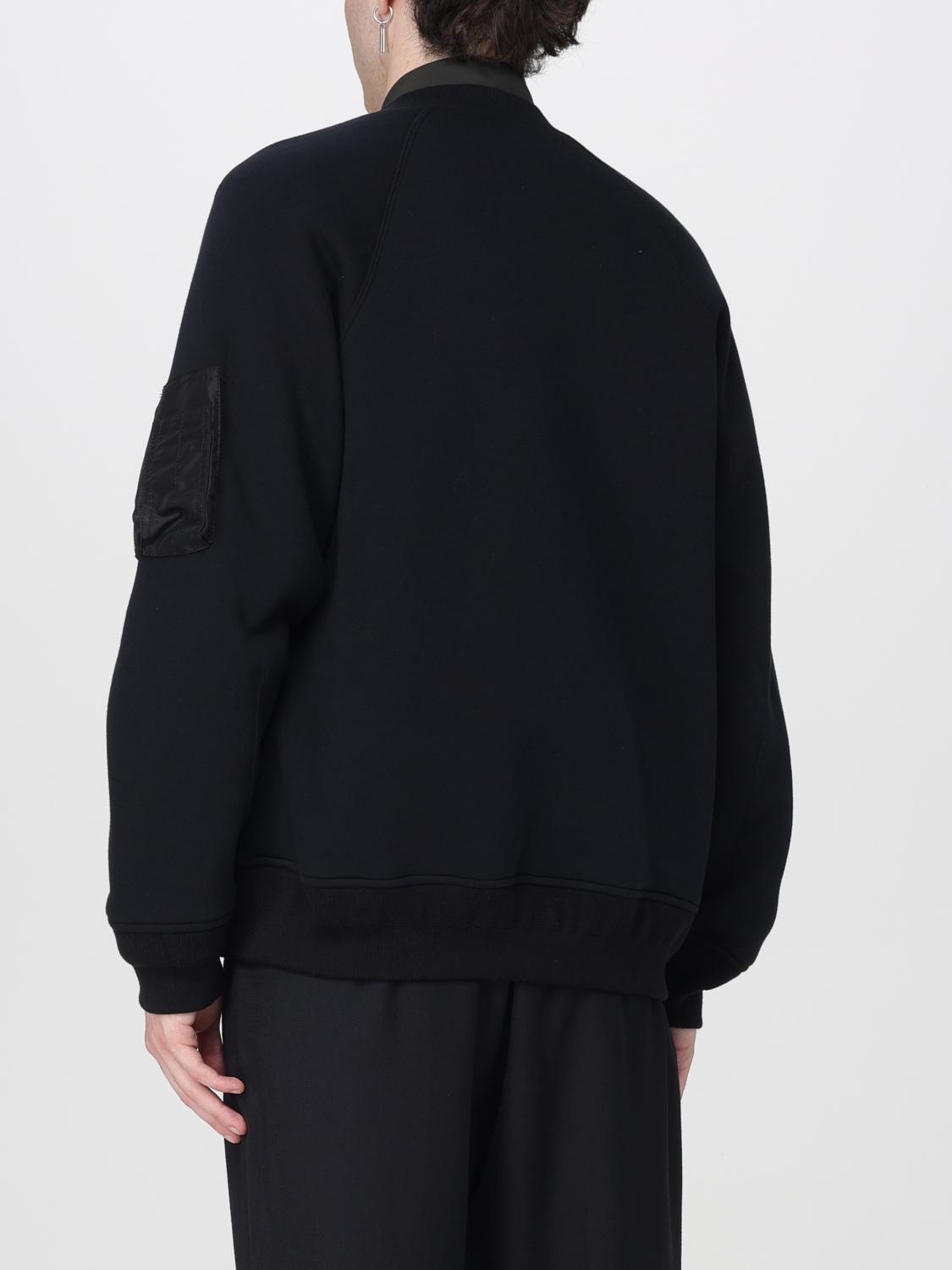 SACAI SWEATSHIRT: Sacai Cotton Blend Crewneck Jumper with Side Zips, Black - Img 3