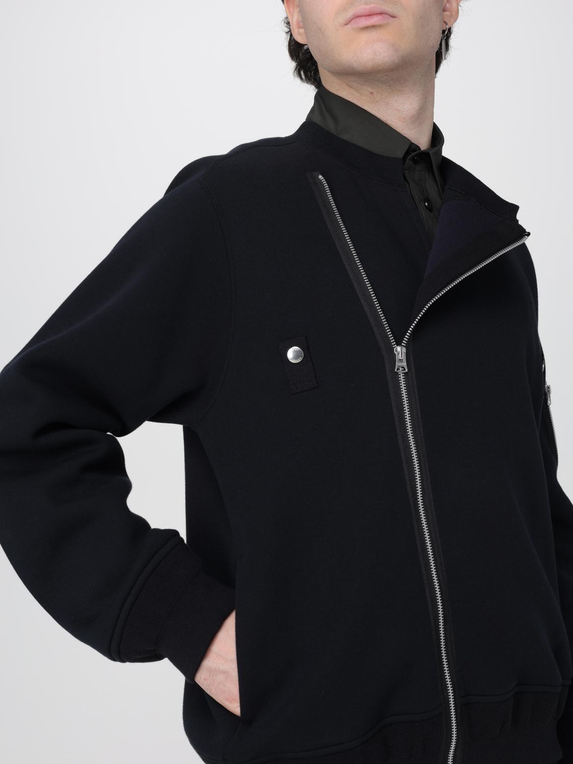 SACAI SWEATSHIRT: Sacai Cotton Blend Crewneck Jumper with Side Zips, Black - Img 5