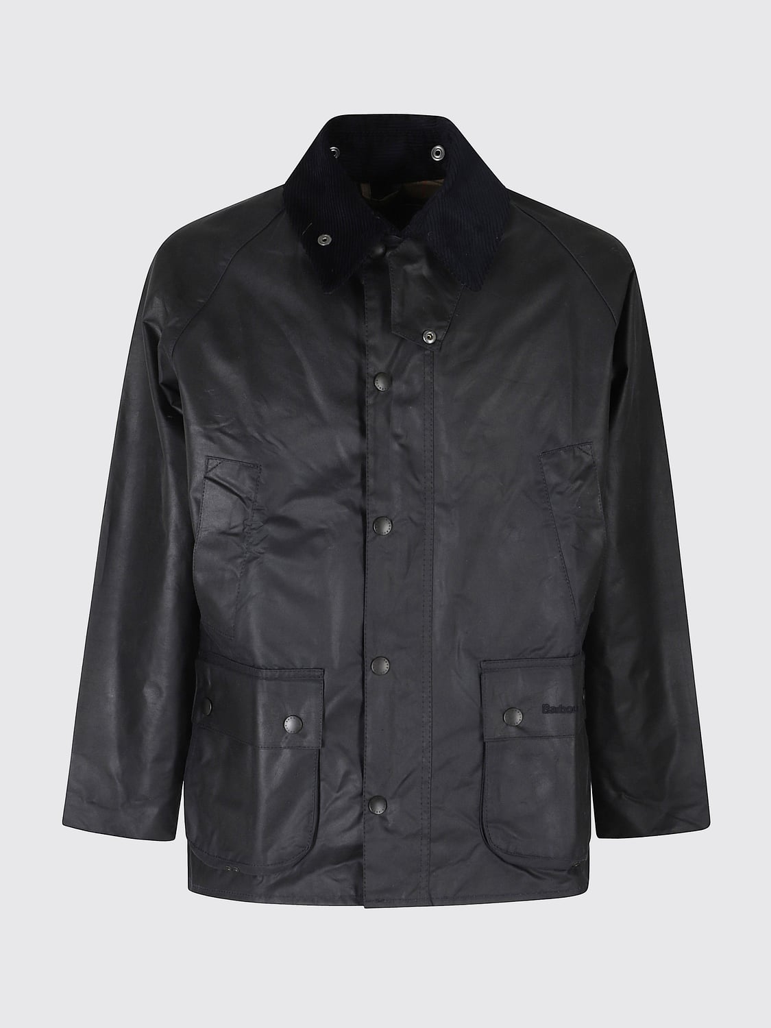 BARBOUR JACKET: Bedale Relaxed Fit Waxed Cotton Jacket BARBOUR with Velvet Collar, Blue - Img 2
