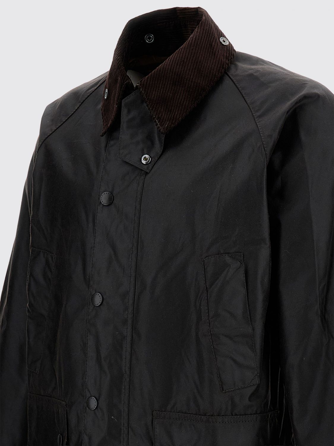 BARBOUR JACKET: Bedale Relaxed Fit Waxed Cotton Jacket BARBOUR with Velvet Collar, Brown - Img 4
