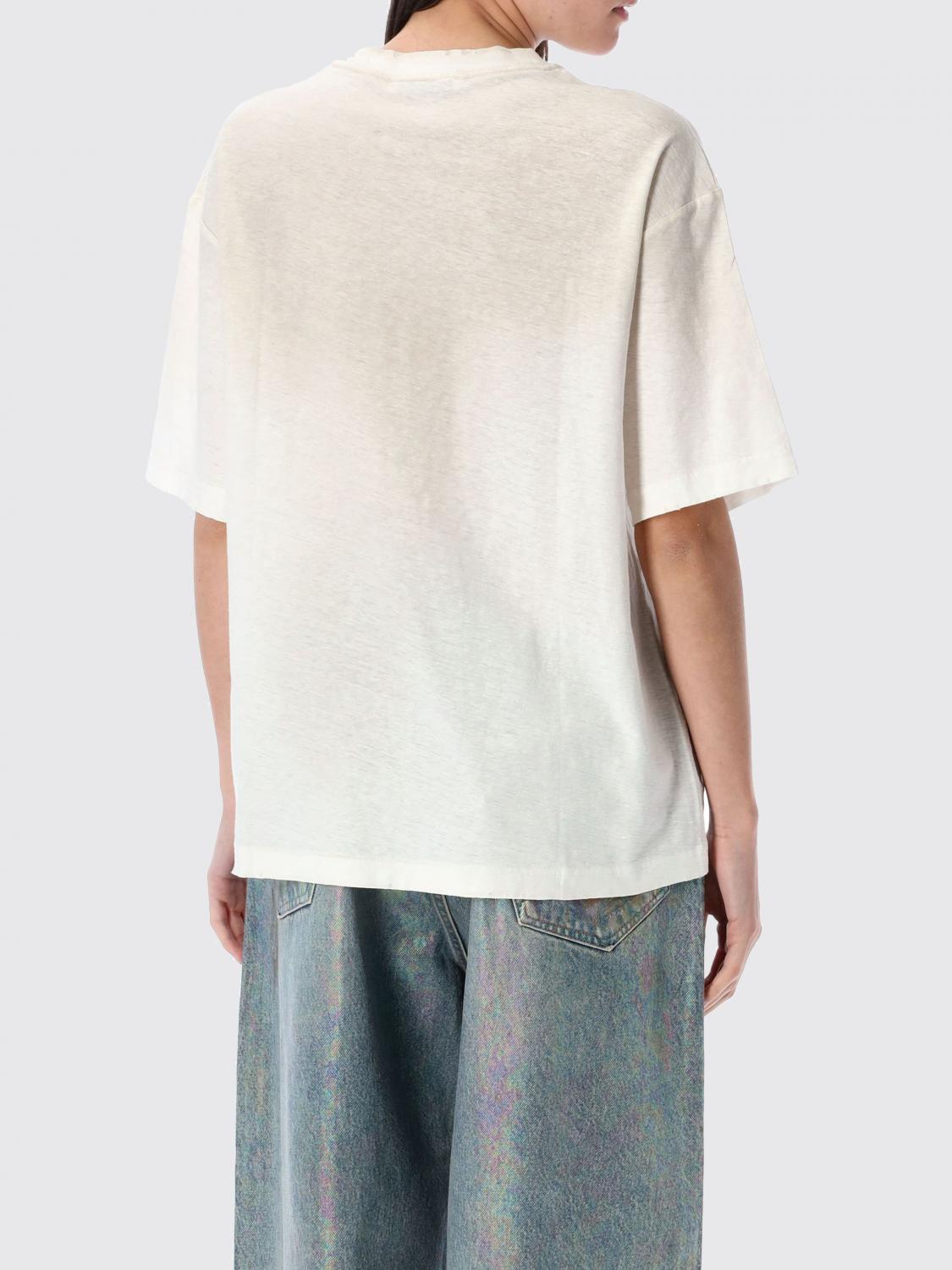 ACNE STUDIOS T-SHIRTS: T-shirt relaxed fit Acne Studios in cotone organico con logo a contrasto, Bianco - Img 2