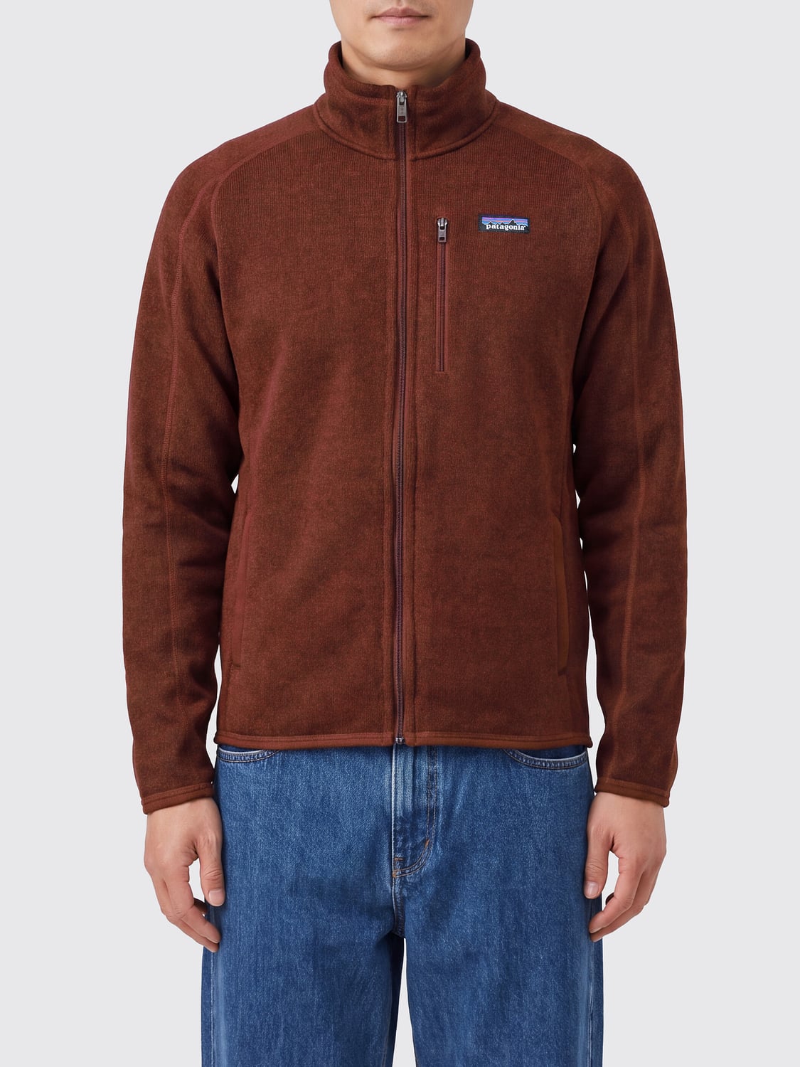 PATAGONIA JACKET: Patagonia Recycled Polyester Full-Zip Fleece Jacket with High Neck, Brown - Img 1
