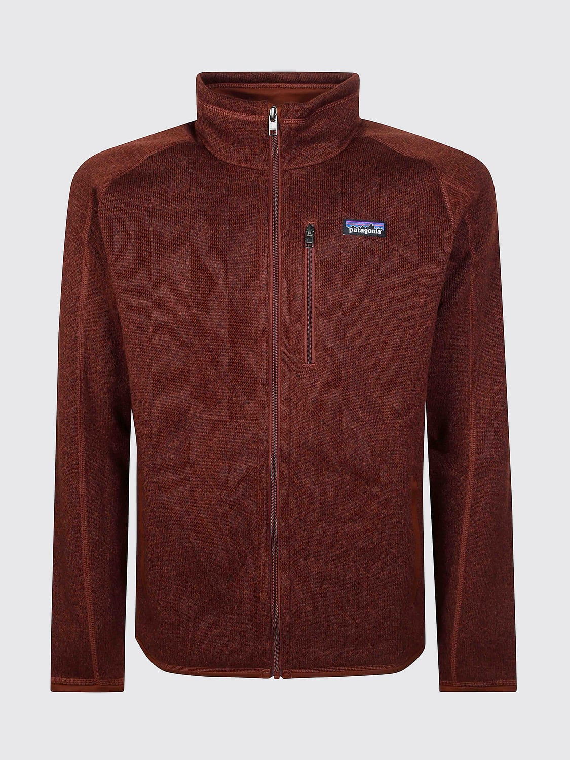 PATAGONIA JACKET: Patagonia Recycled Polyester Full-Zip Fleece Jacket with High Neck, Brown - Img 2
