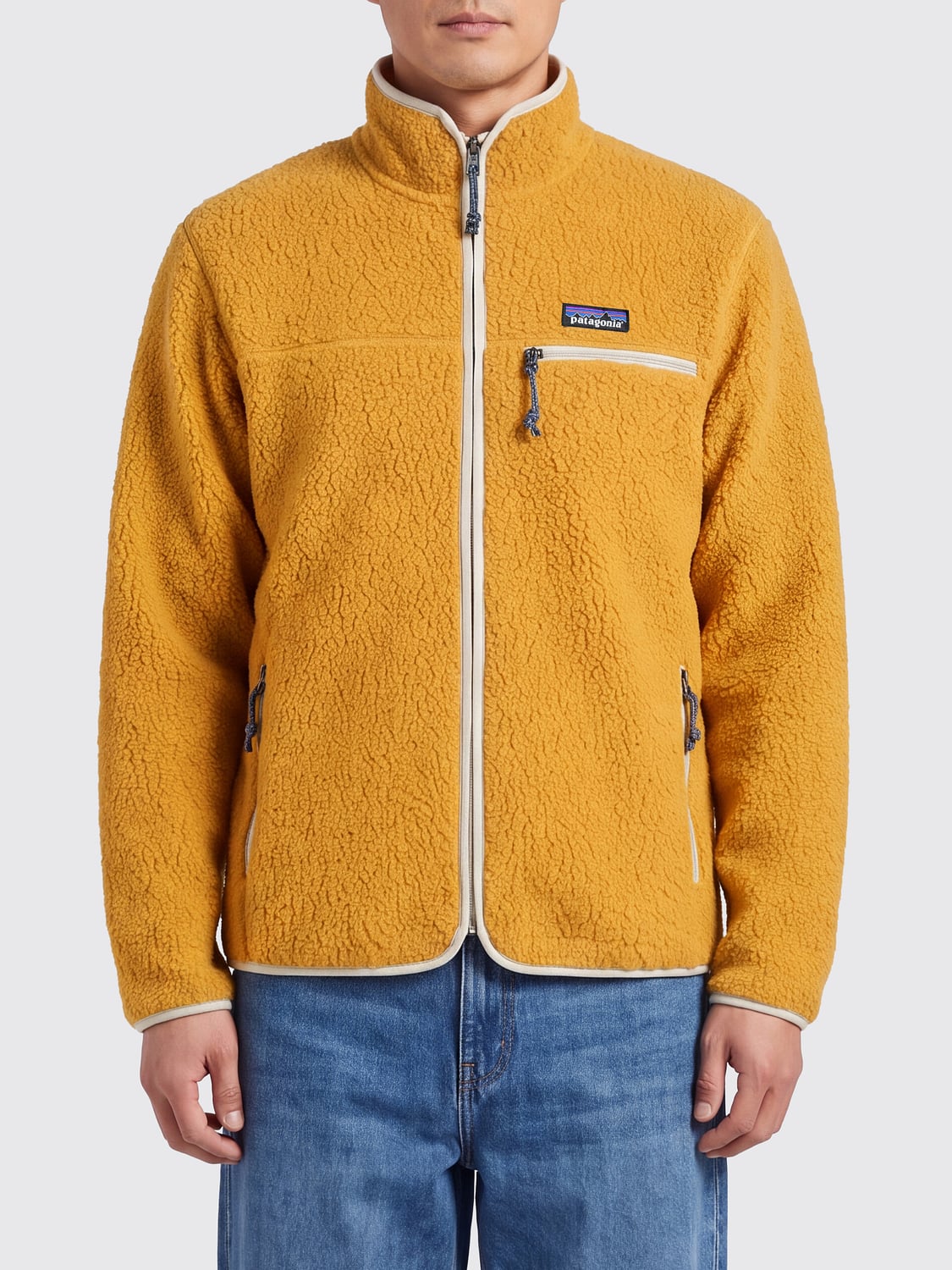 PATAGONIA JACKET: Patagonia Ms Retro Fleece Jacket with High Collar and Embroidered Logo, Burnt - Img 1