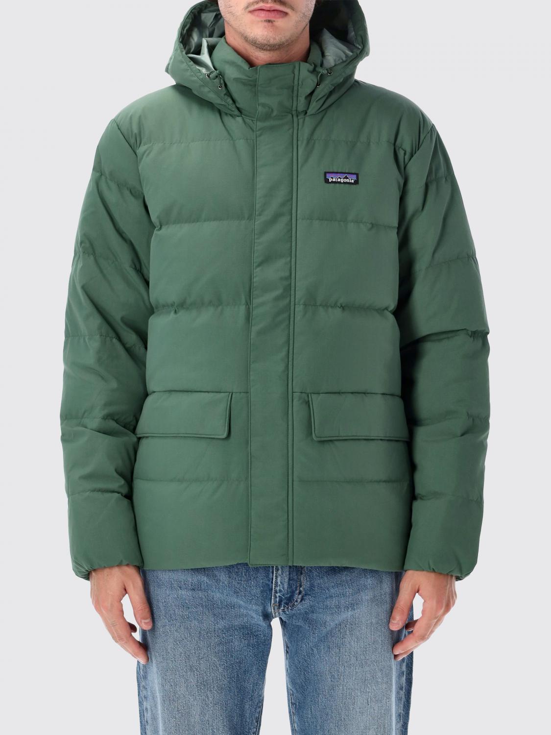 PATAGONIA JACKET: Patagonia Sisar Polyester Puffer Jacket with Hood and Appliqué Logo, Green - Img 1