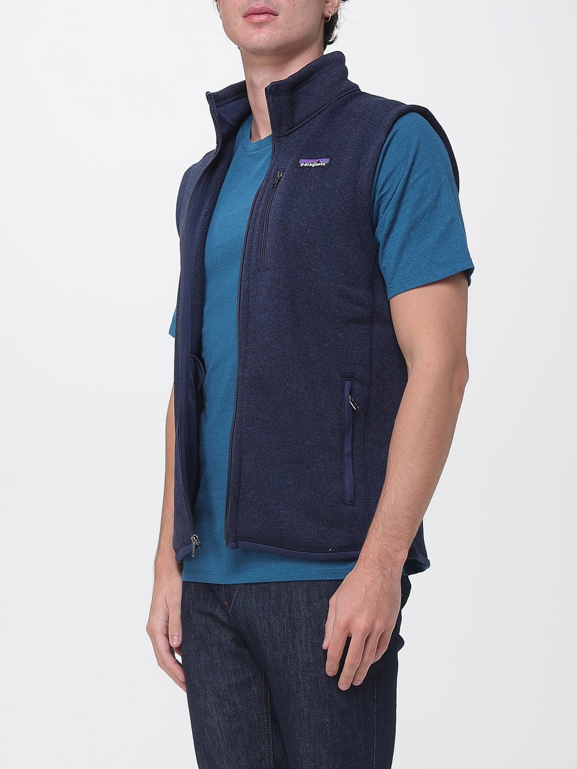 PATAGONIA SUIT VEST: Better Sweater™ Patagonia Technical Recycled Fleece Vest with High Neck, Navy - Img 3