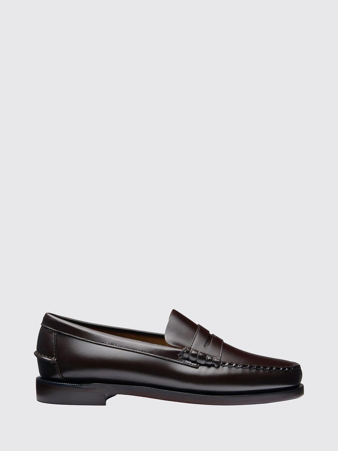 SEBAGO MOCASINES: Mocasines Penny Classic Dan Sebago de piel de becerro lisa con antifaz, Marrón - Img 1