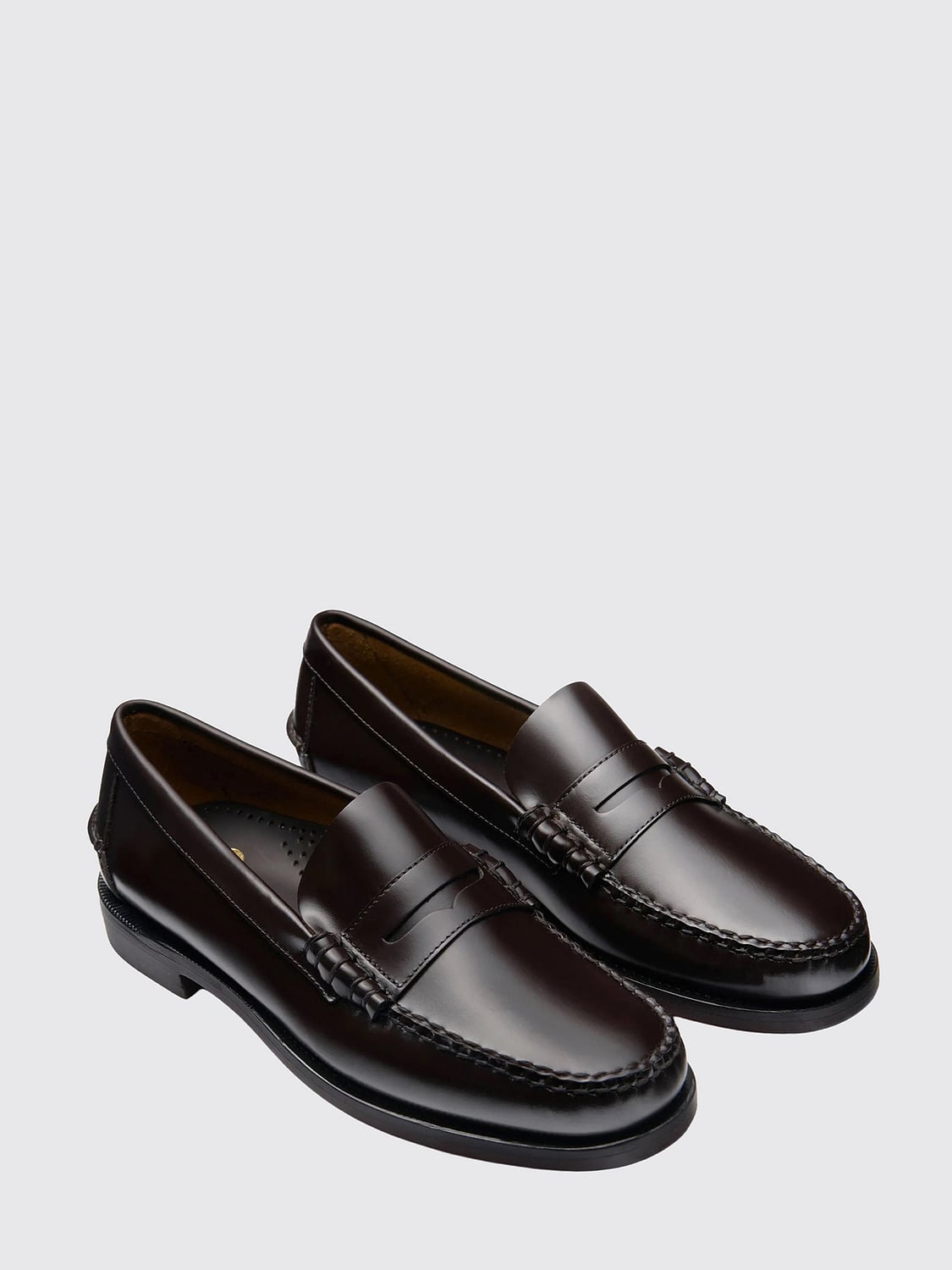 SEBAGO MOCASINES: Mocasines Penny Classic Dan Sebago de piel de becerro lisa con antifaz, Marrón - Img 2