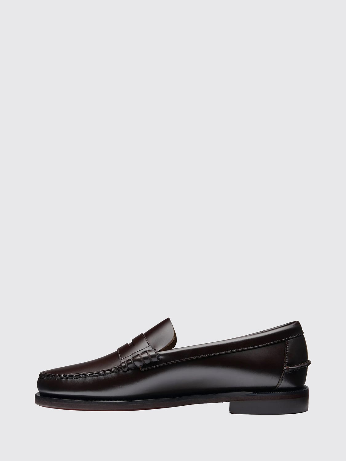 SEBAGO MOCASINES: Mocasines Penny Classic Dan Sebago de piel de becerro lisa con antifaz, Marrón - Img 3