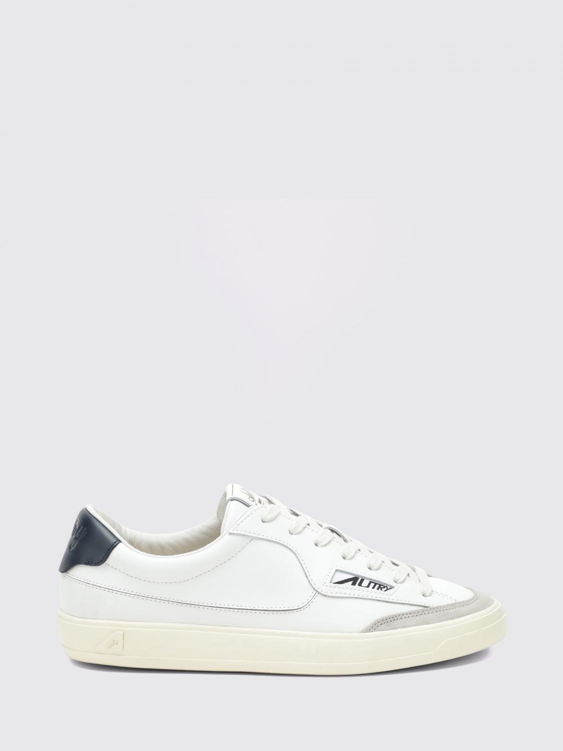 AUTRY SNEAKERS: Autry Windscape Low Top Leather Sneakers with Engraved Logo and Padded Ankle, White - Img 1