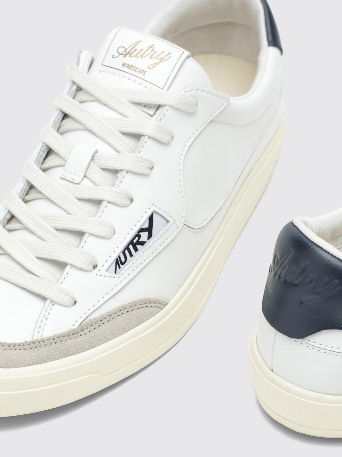 AUTRY SNEAKERS: Autry Windscape Low Top Leather Sneakers with Engraved Logo and Padded Ankle, White - Img 3