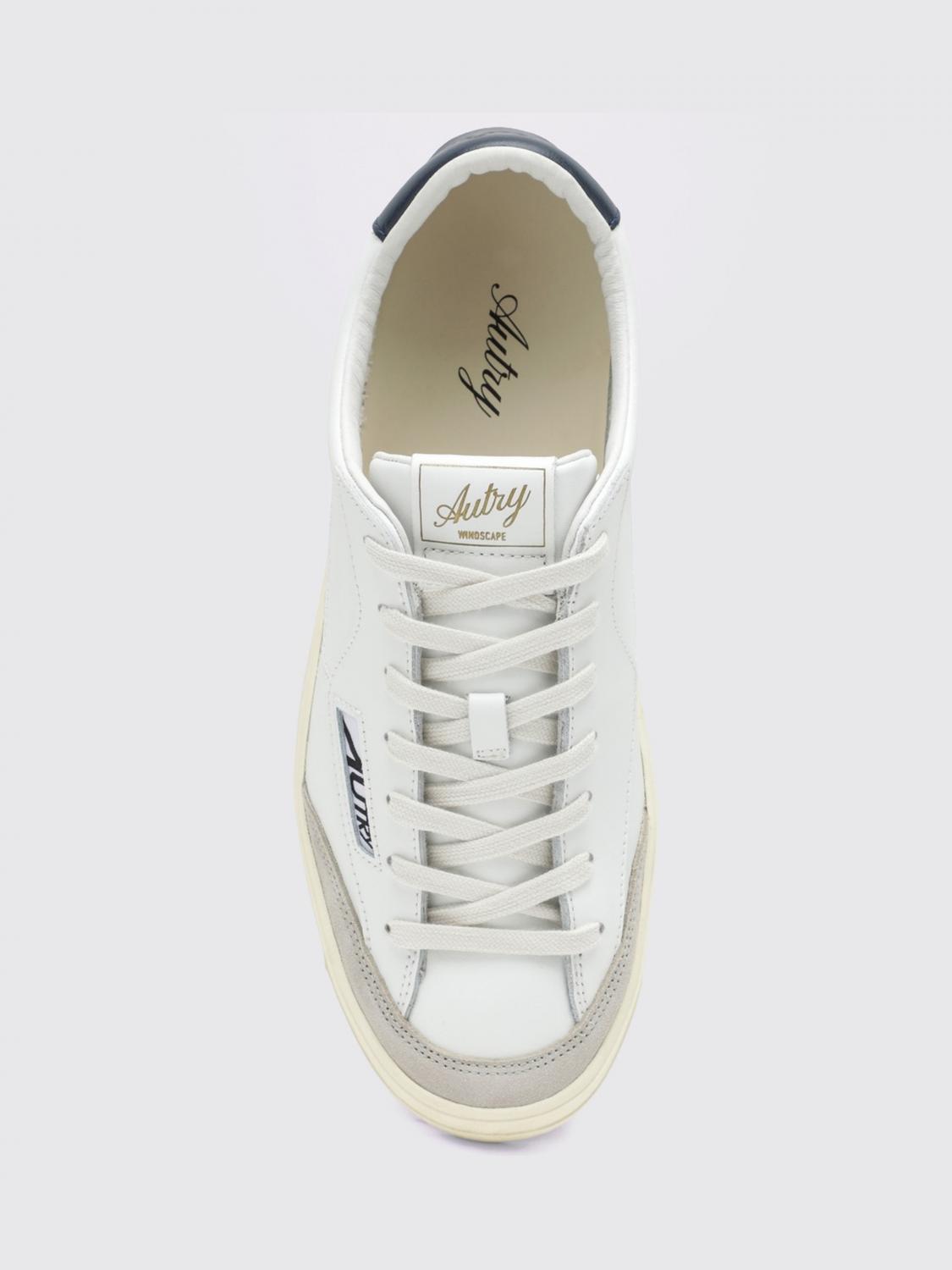 AUTRY SNEAKERS: Autry Windscape Low Top Leather Sneakers with Engraved Logo and Padded Ankle, White - Img 4