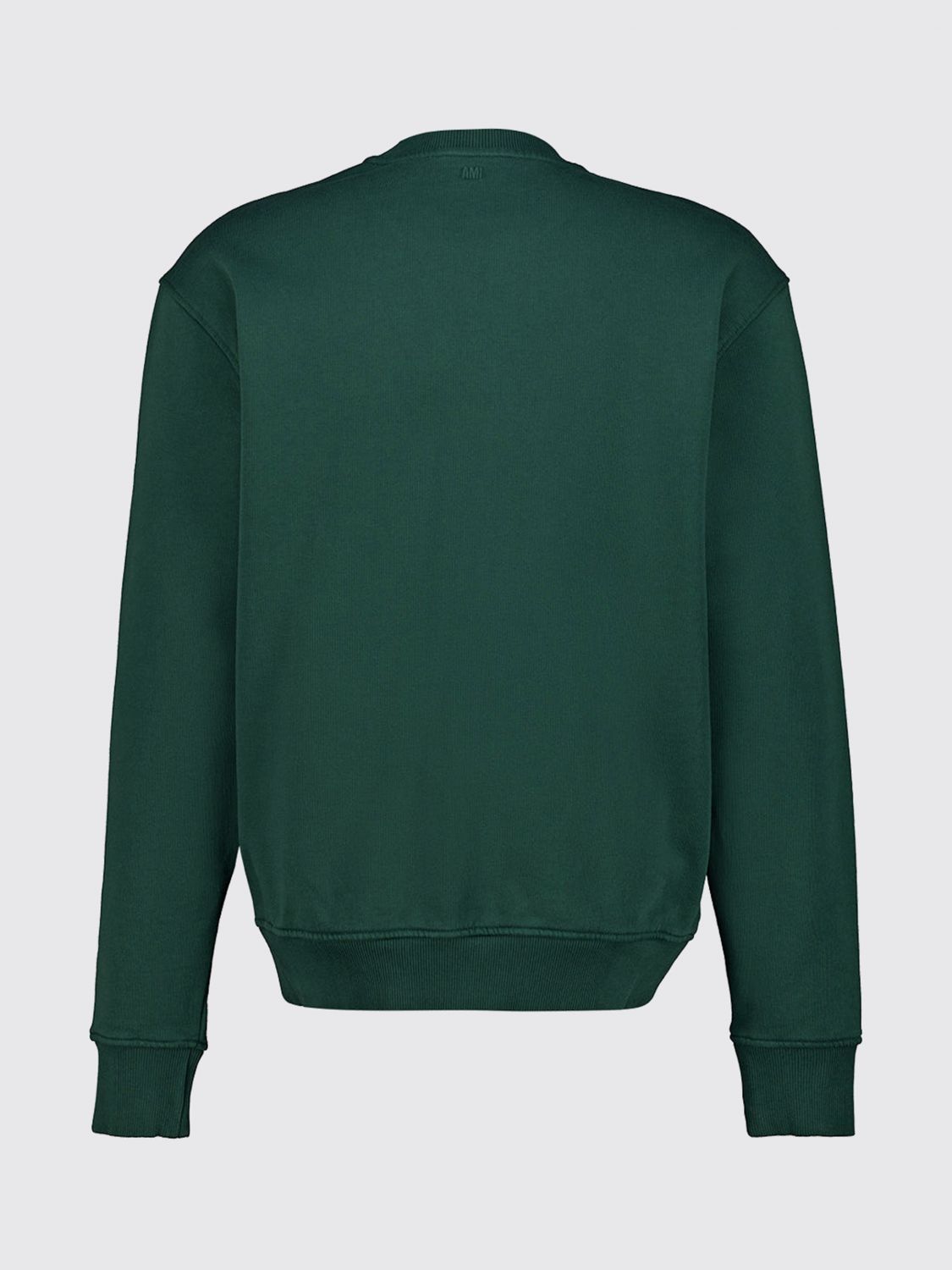 AMI PARIS SWEATSHIRT: Ami Paris Sweatshirt aus Baumwolle mit Rundhalsausschnitt und gesticktem Ami de Coeur-Logo, Grün - Img 3