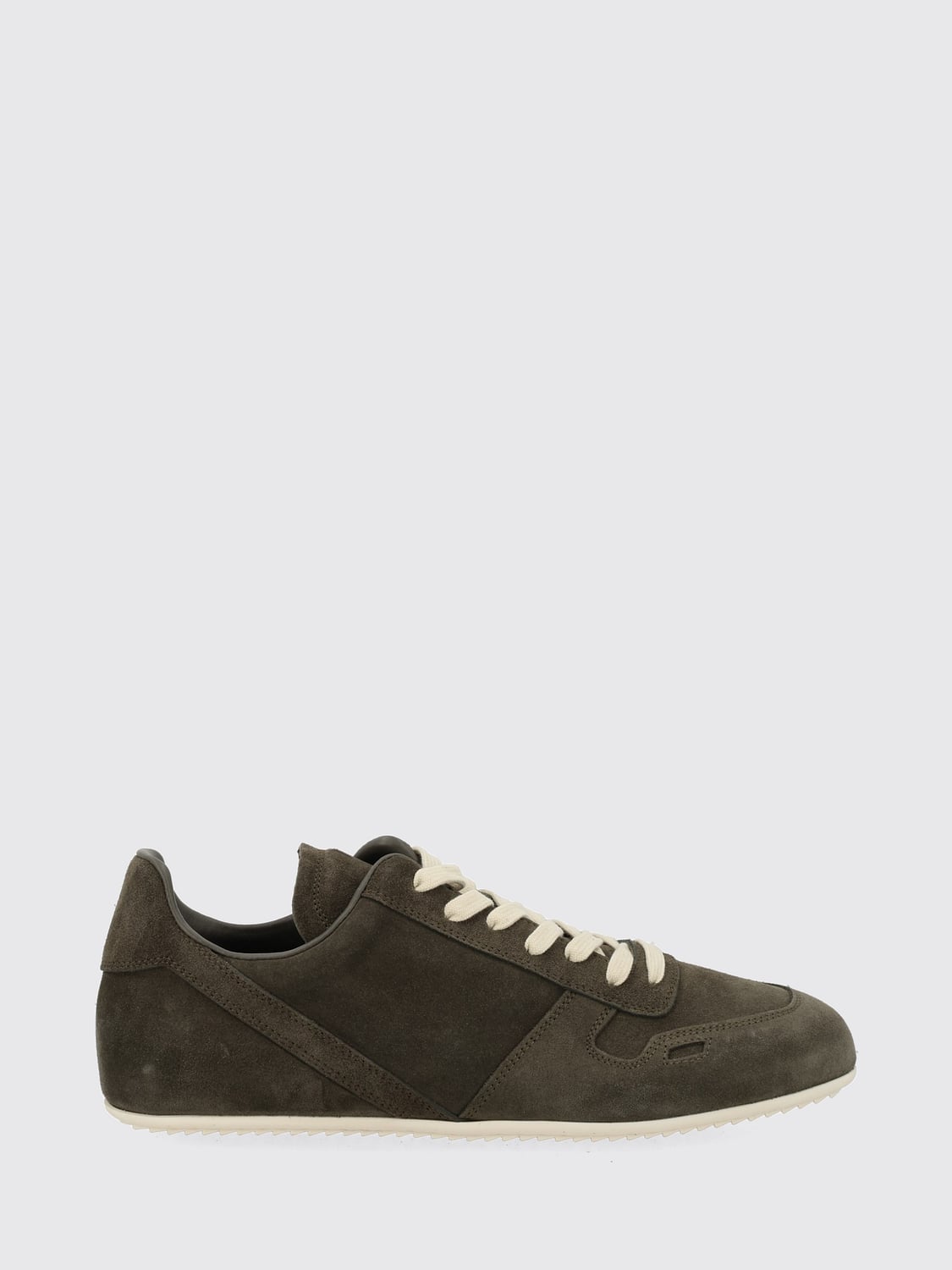RICK OWENS SNEAKERS: Rick Owens Suede Low Top Trainers with Rubber Sole, Grey - Img 1