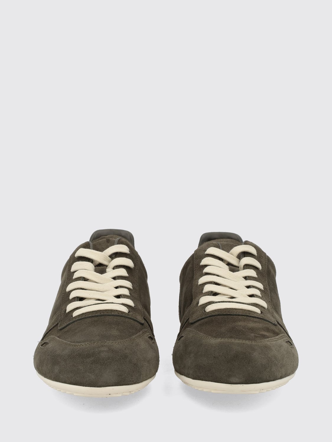 RICK OWENS SNEAKERS: Rick Owens Suede Low Top Trainers with Rubber Sole, Grey - Img 4