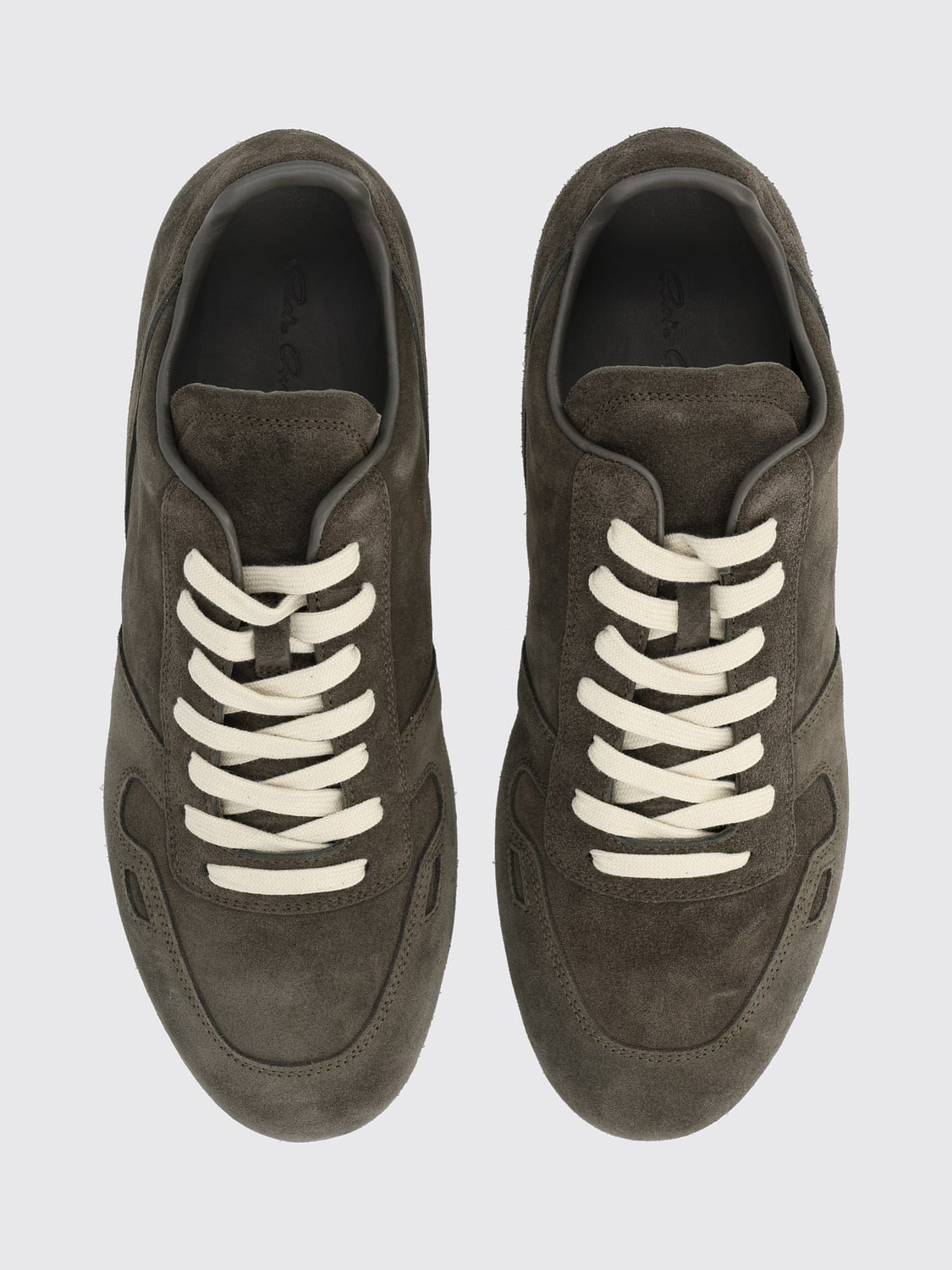 RICK OWENS SNEAKERS: Rick Owens Suede Low Top Trainers with Rubber Sole, Grey - Img 5