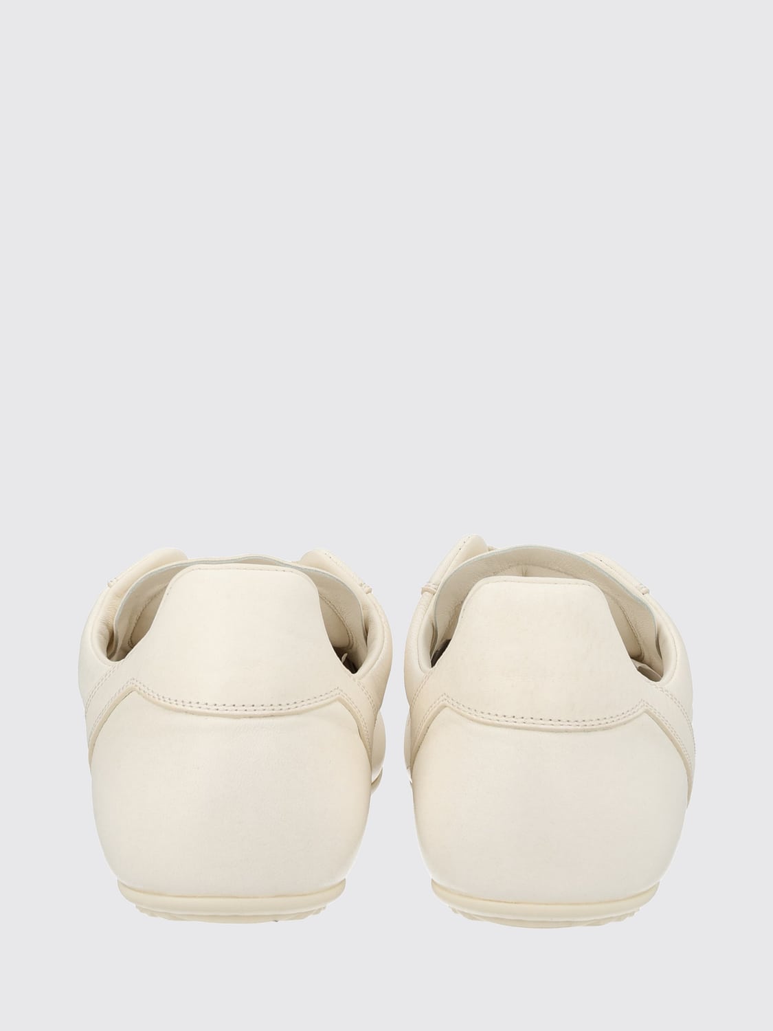 RICK OWENS SNEAKERS: Rick Owens Smooth Leather Low Top Trainers with Rubber Sole, White - Img 3