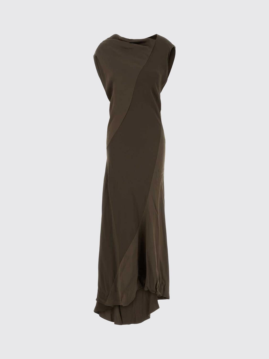 ALBERTA FERRETTI VESTIDO: Vestido largo de ceremonia Alberta Ferretti tipo lencero en satén, Gris - Img 2