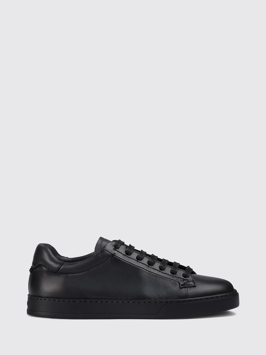 DOUCAL'S BASKETS: Baskets Morgan Doucal's en cuir de veau lisse avec semelle en caoutchouc, Anthracite - Img 1