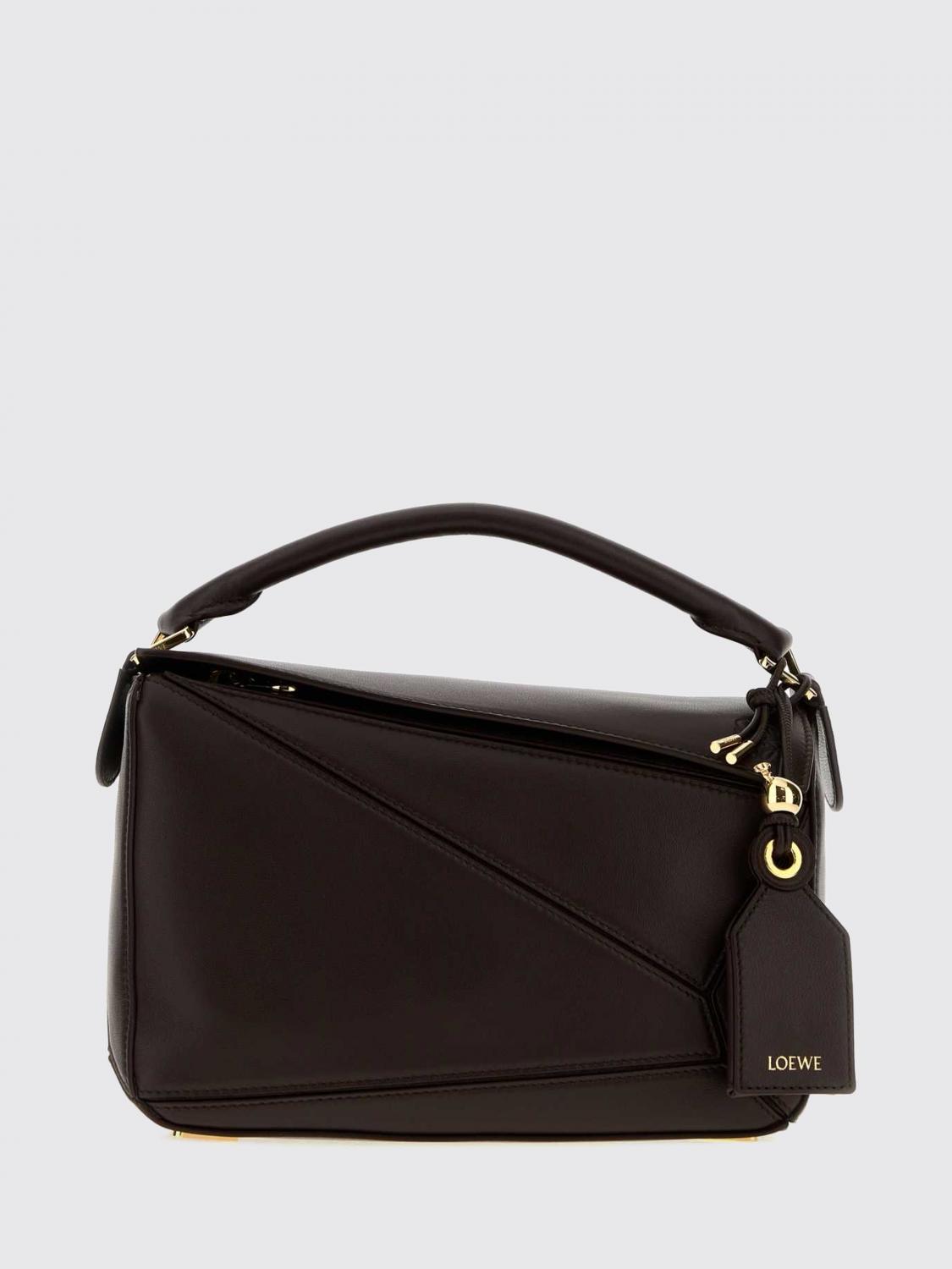 LOEWE BOLSO DE MANO: Bolso de mano pequeño Featherlight Puzzle Loewe de napa de cordero, Avellana - Img 1