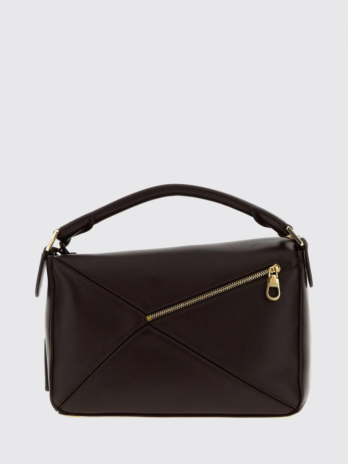 LOEWE BOLSO DE MANO: Bolso de mano pequeño Featherlight Puzzle Loewe de napa de cordero, Avellana - Img 2