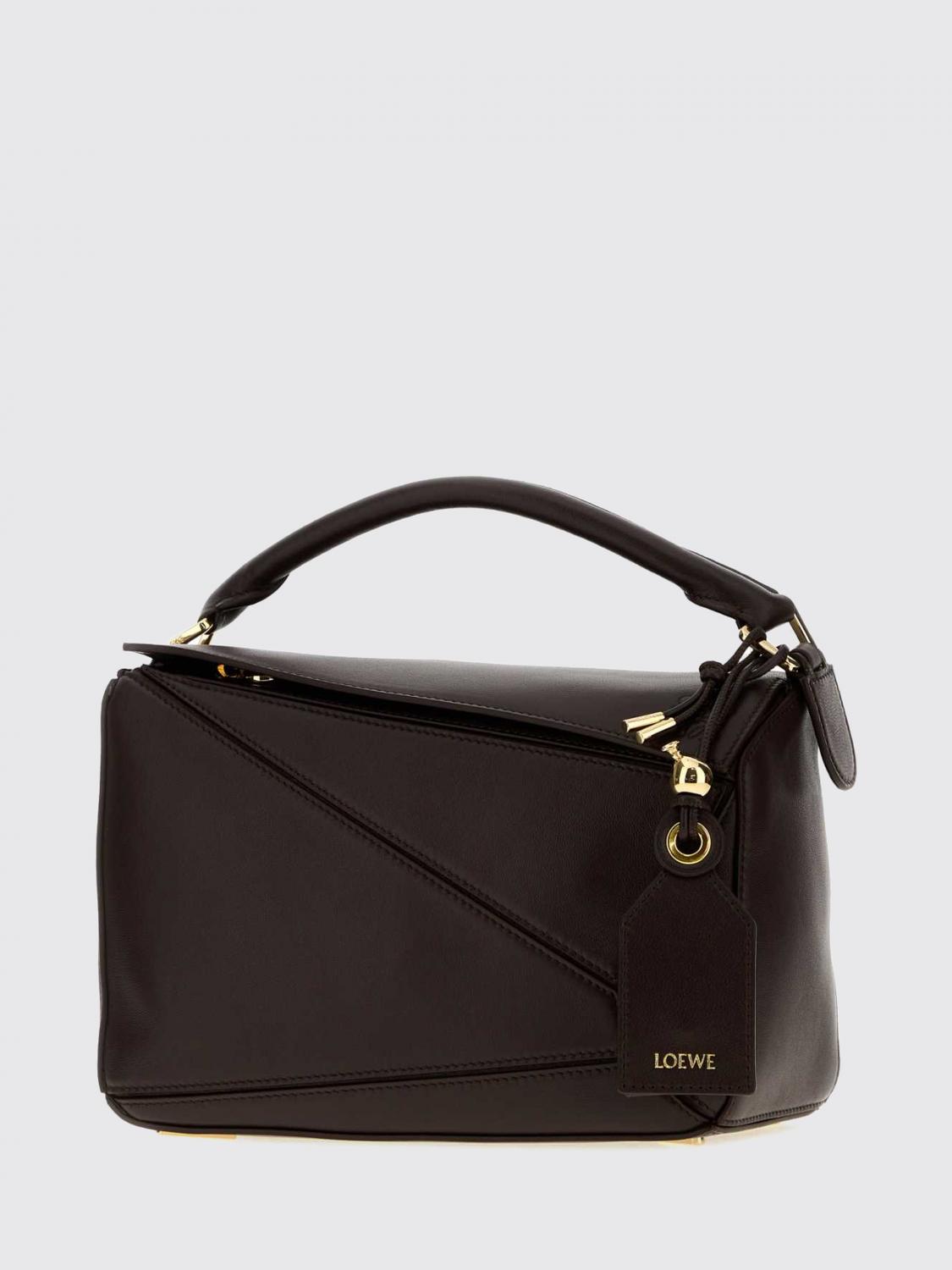 LOEWE BOLSO DE MANO: Bolso de mano pequeño Featherlight Puzzle Loewe de napa de cordero, Avellana - Img 3