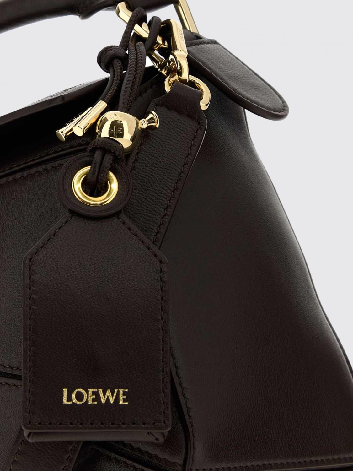 LOEWE BOLSO DE MANO: Bolso de mano pequeño Featherlight Puzzle Loewe de napa de cordero, Avellana - Img 4