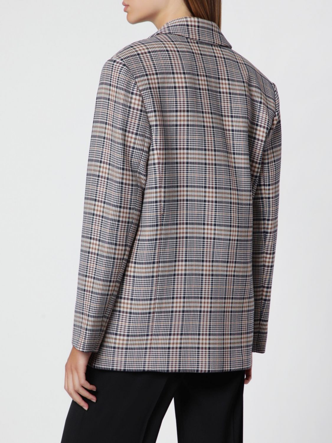 ANINE BING CHAQUETA: Blazer Anine Bing de corte relajado con botonadura sencilla y estampado de tartán en mezcla de viscosa, Rojo - Img 2