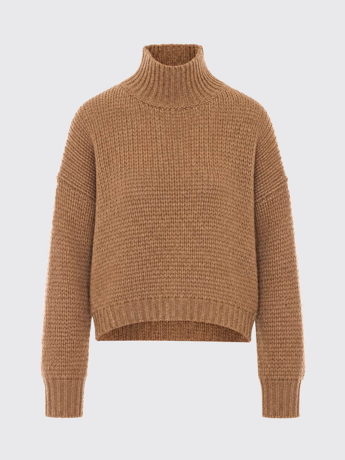 ROBERTO COLLINA PULL: Pull à col roulé Roberto Collina en laine mélangée avec épaules tombantes, Beige - Img 2