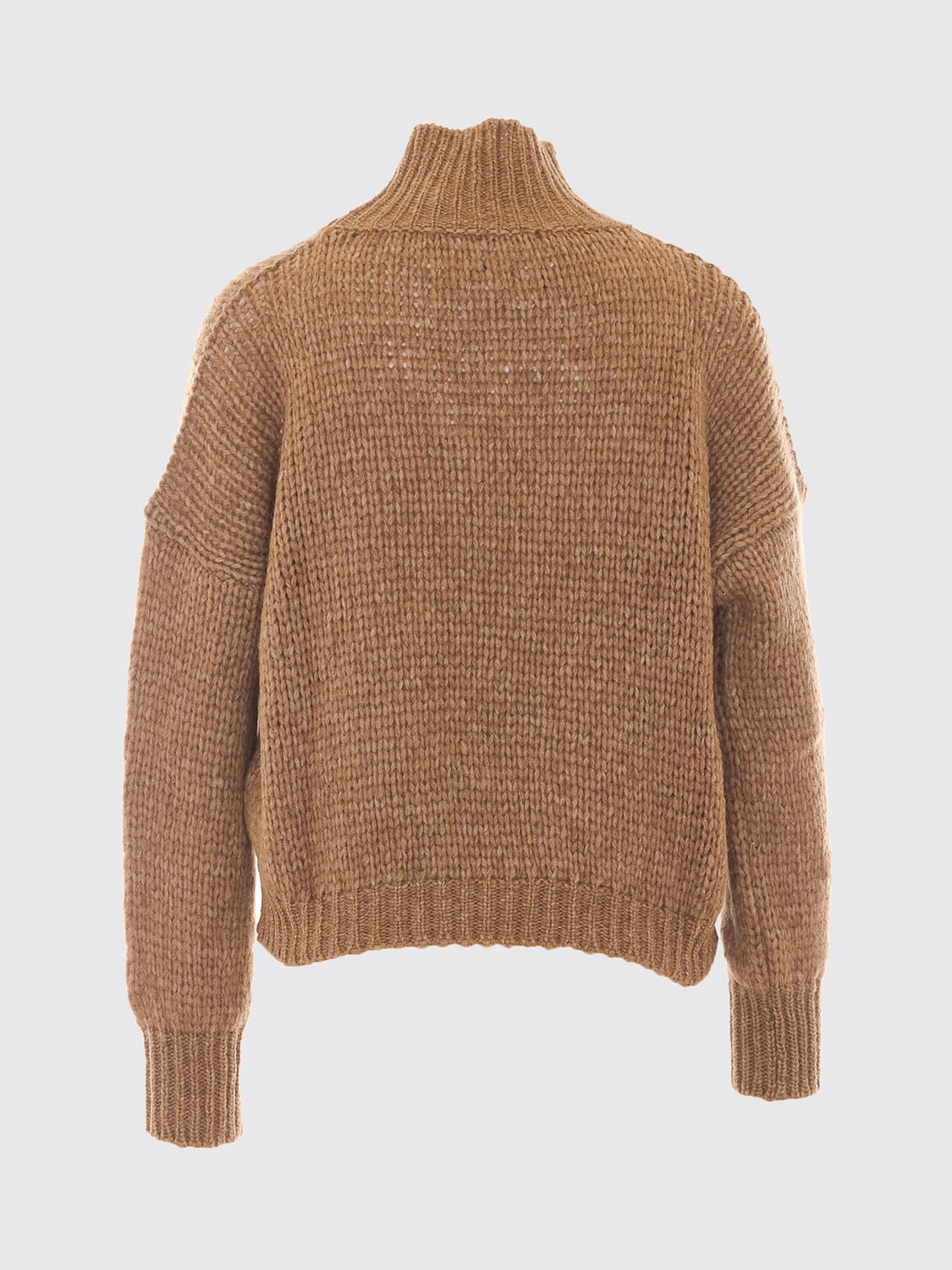 ROBERTO COLLINA PULL: Pull à col roulé Roberto Collina en laine mélangée avec épaules tombantes, Beige - Img 3