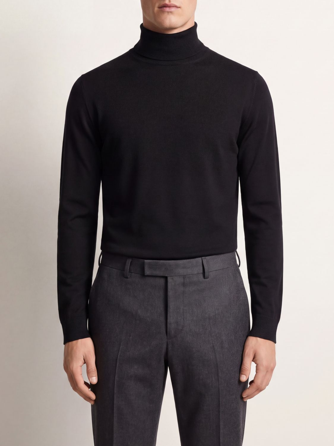 ROBERTO COLLINA JUMPER: Roberto Collina Extrafine Merino Wool Long-Sleeved Turtleneck, Brown - Img 1