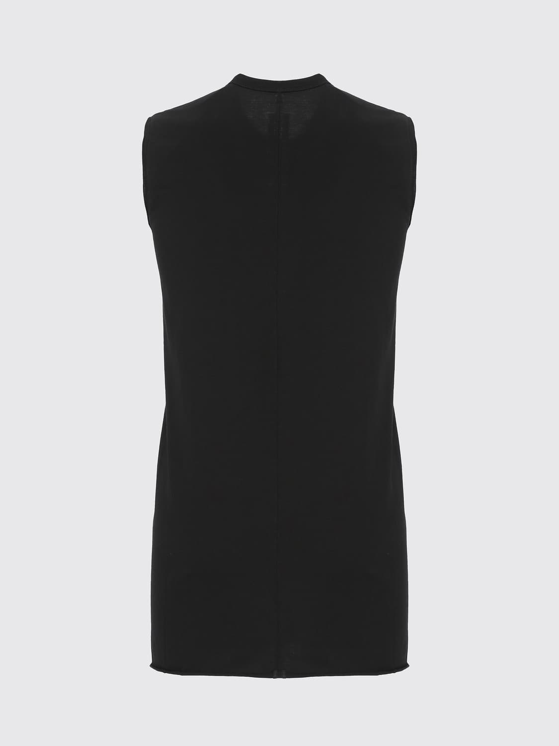 RICK OWENS T-SHIRT: Rick Owens Slim Fit Cotton Tank Top with Crew Neck, Black - Img 3