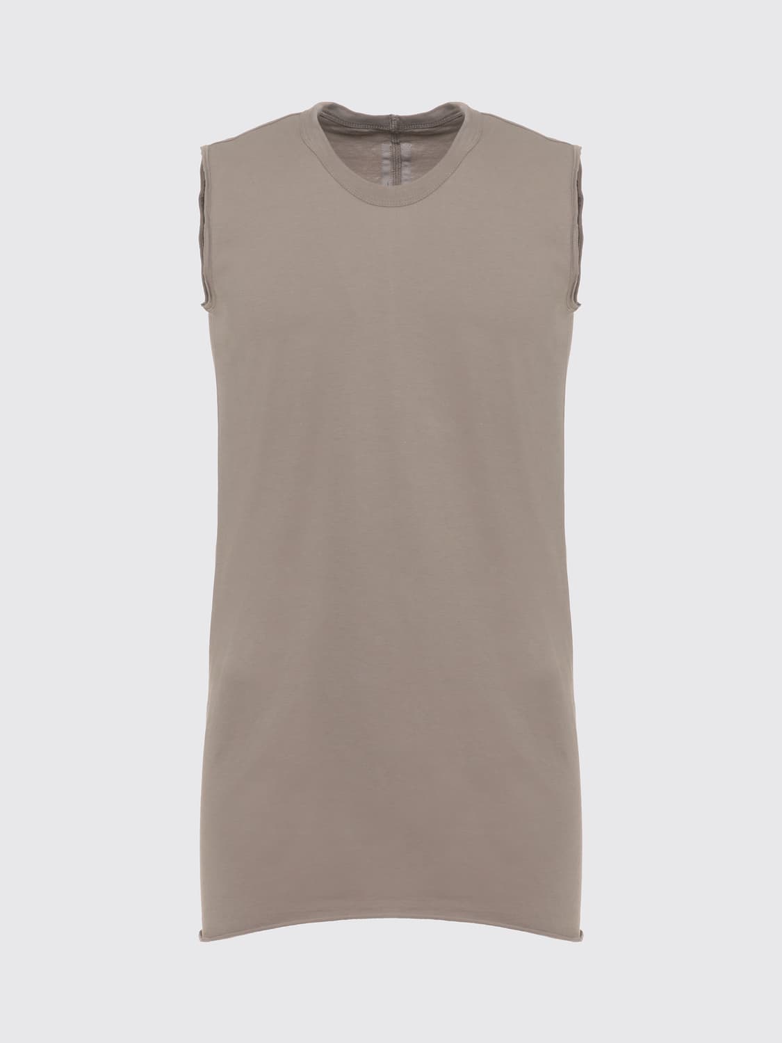 RICK OWENS T-SHIRT: Rick Owens Slim Fit Cotton Tank Top with Crew Neck, Grey - Img 2