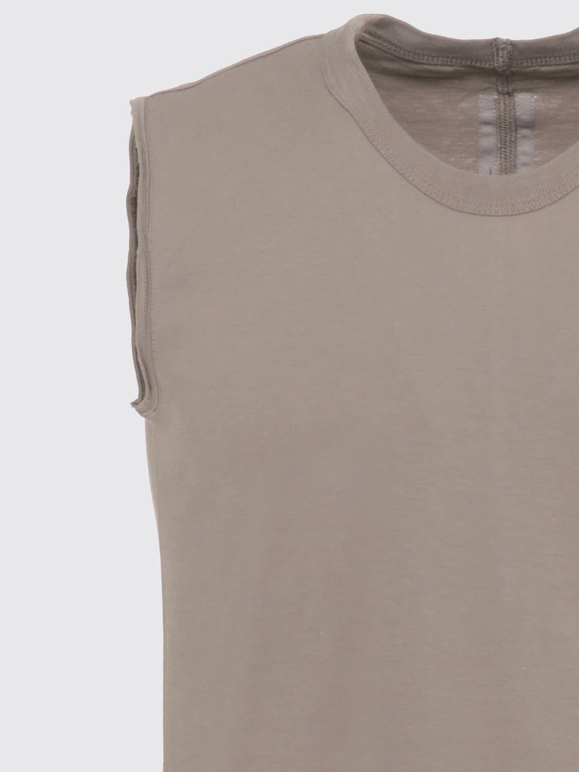 RICK OWENS T-SHIRT: Rick Owens Slim Fit Cotton Tank Top with Crew Neck, Grey - Img 4